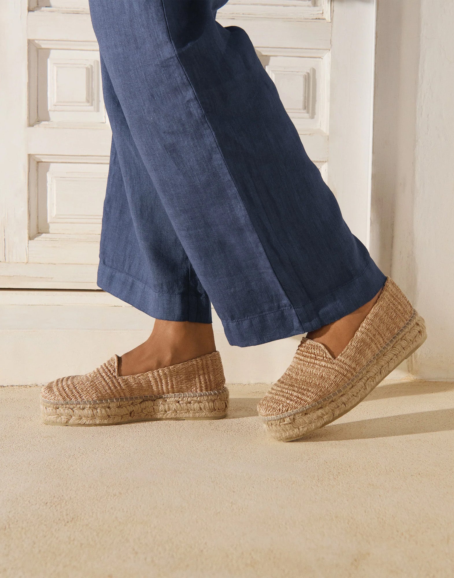 MANEBI Espadrillas in Raffia con Doppia Suola Yucatan