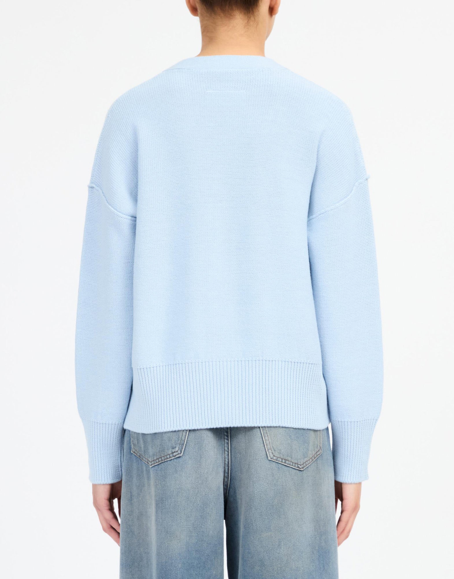 MM6 MAISON MARGIELA Cardigan con Motivo Distressed Froth Blue