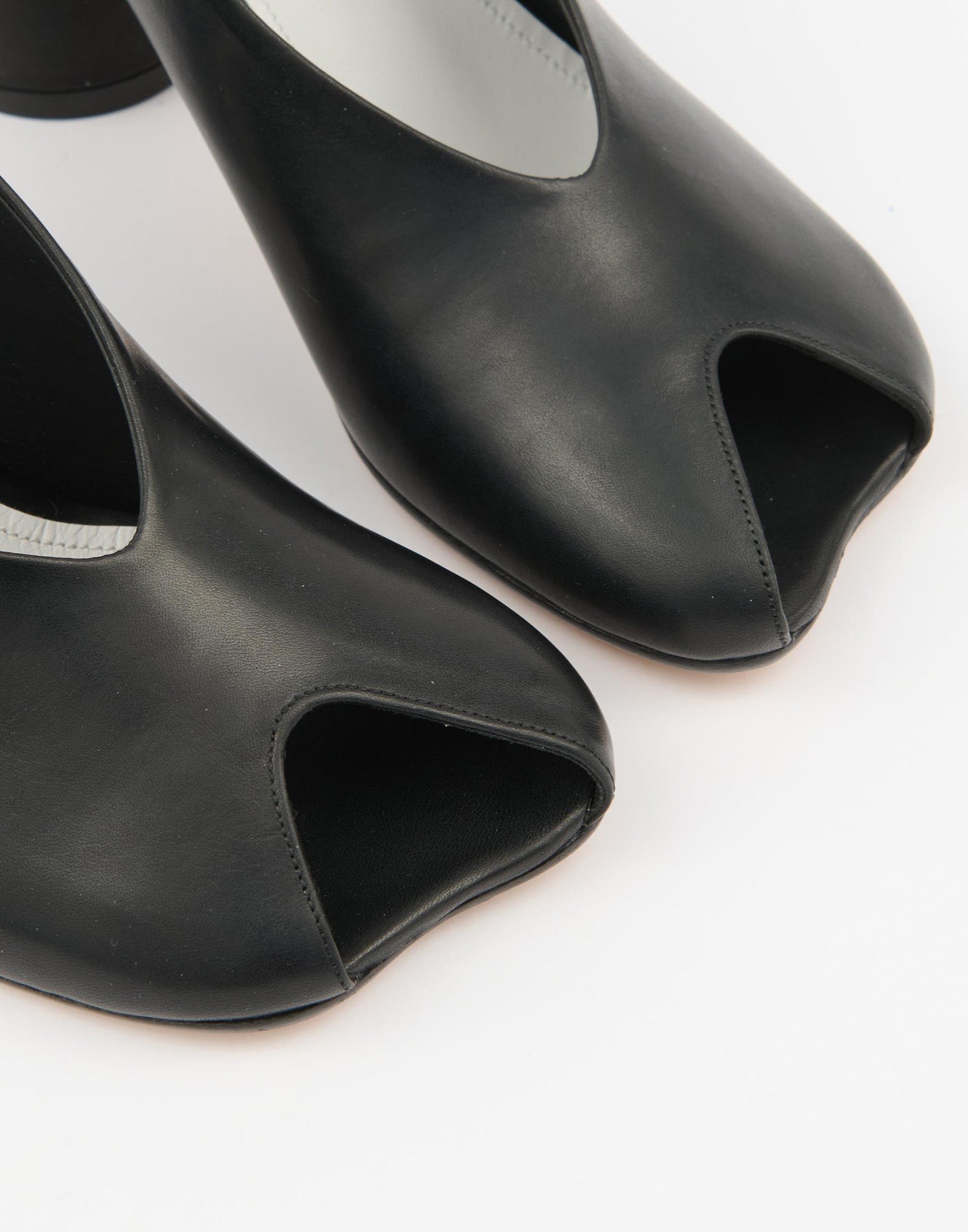 MM6 MAISON MARGIELA Sandali Anatomic con Tacco in Pelle Nera