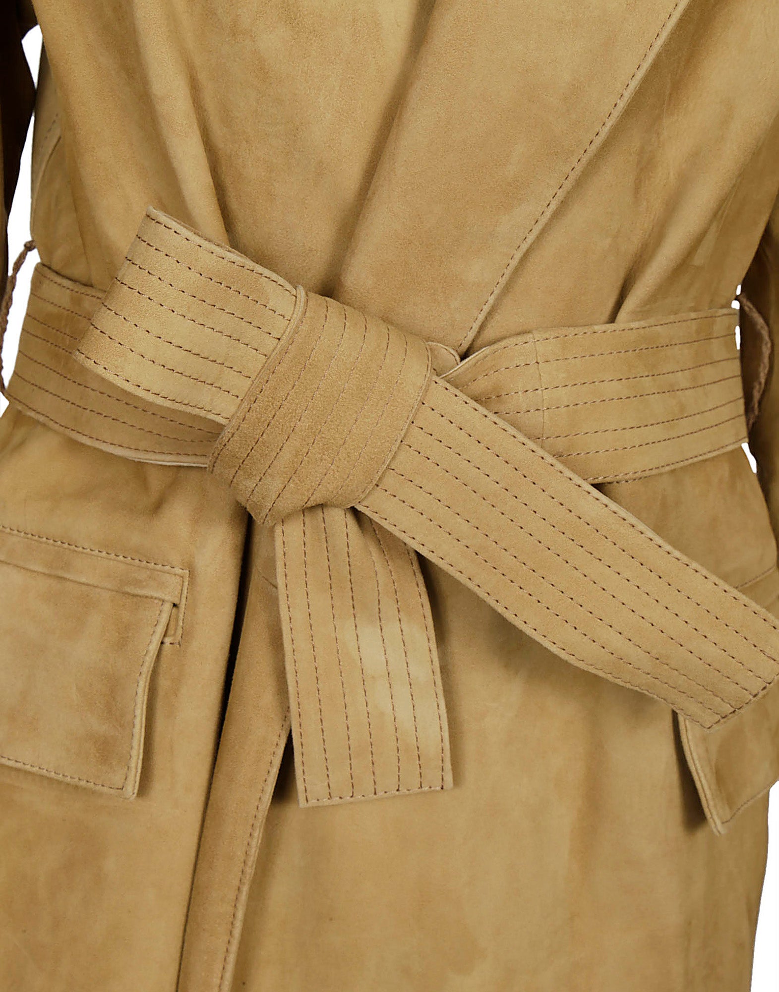 GOLDEN GOOSE Trench in Camoscio Olive