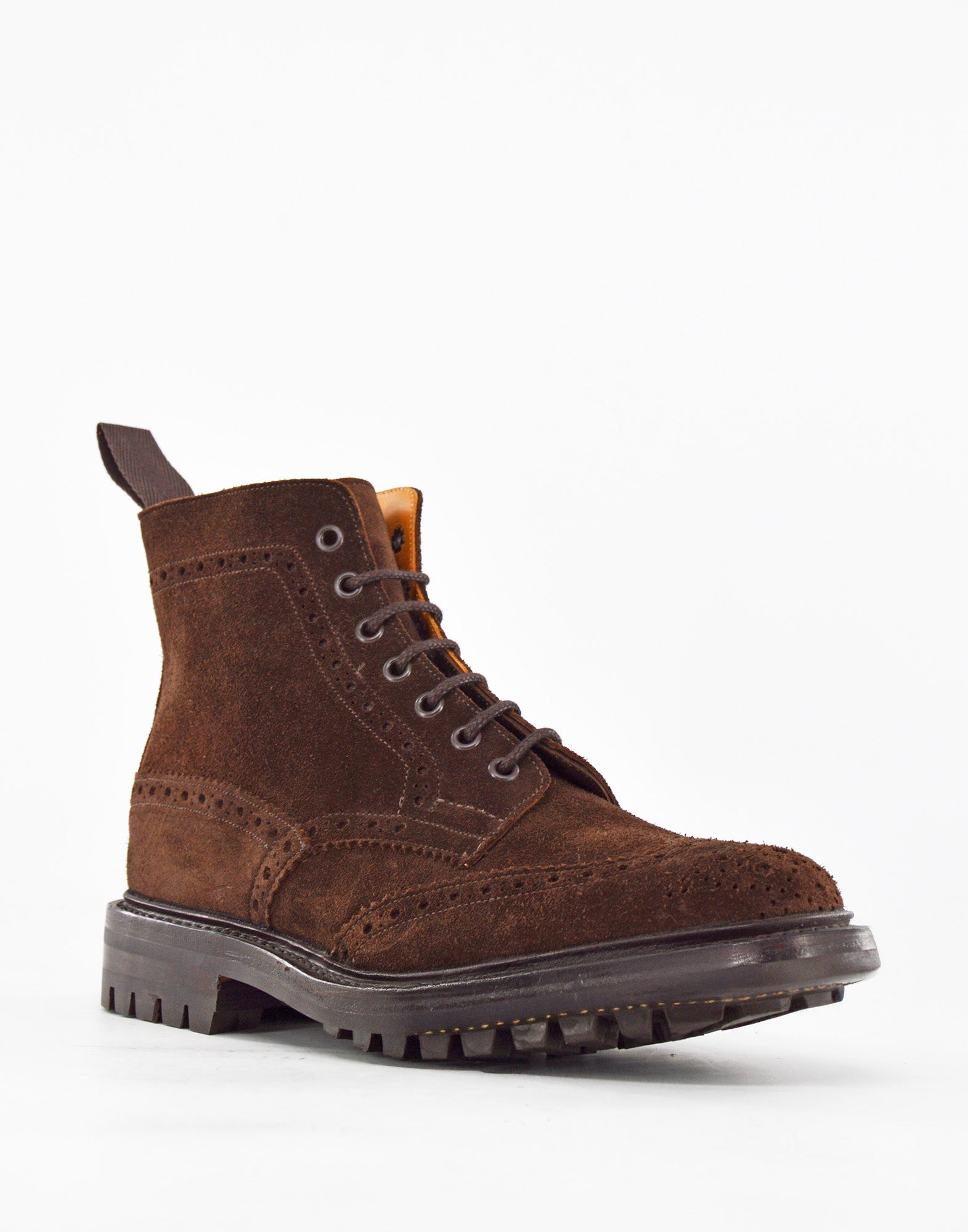 TRICKER'S Stow Country Boot in Suede Fondo Commando Caffè Janus