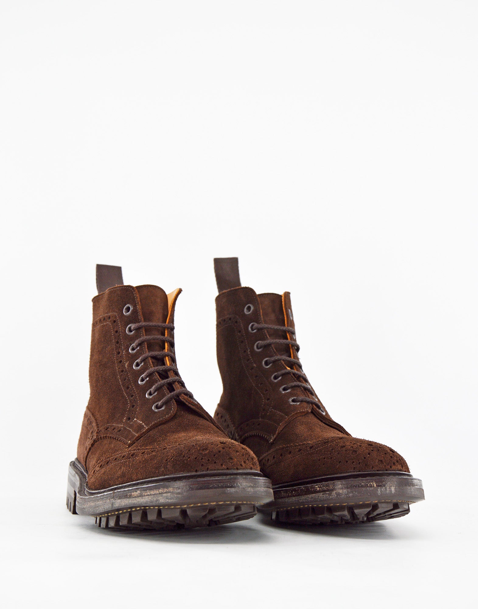 TRICKER'S Stow Country Boot in Suede Fondo Commando Caffè Janus