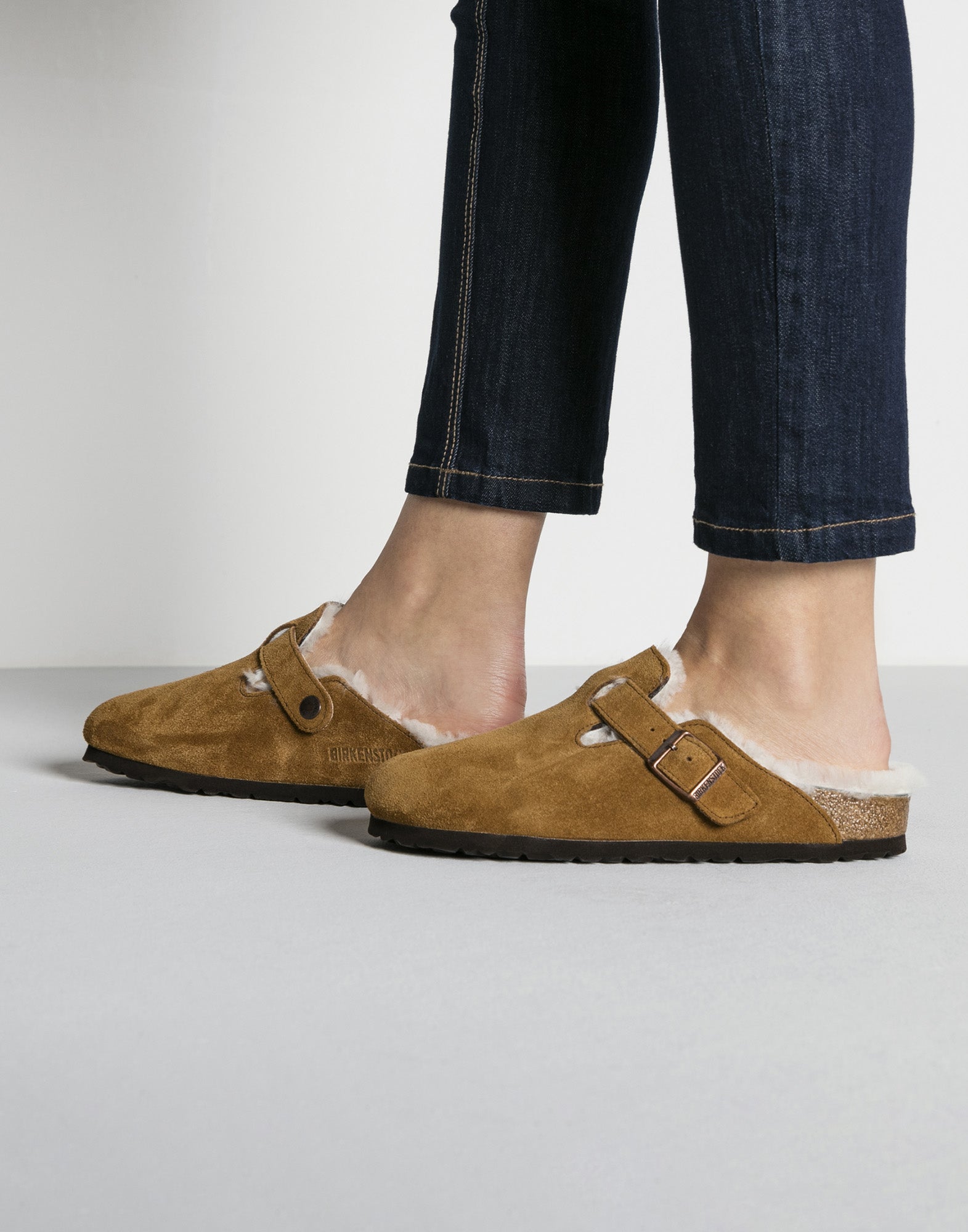 BIRKENSTOCK Boston con Pelliccia di Agnello