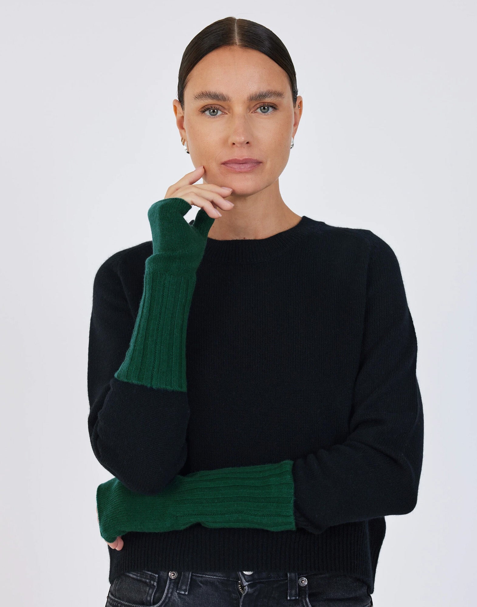 NOTSHY Guanti Senza Dita Alexine in Cashmere Vert Empire