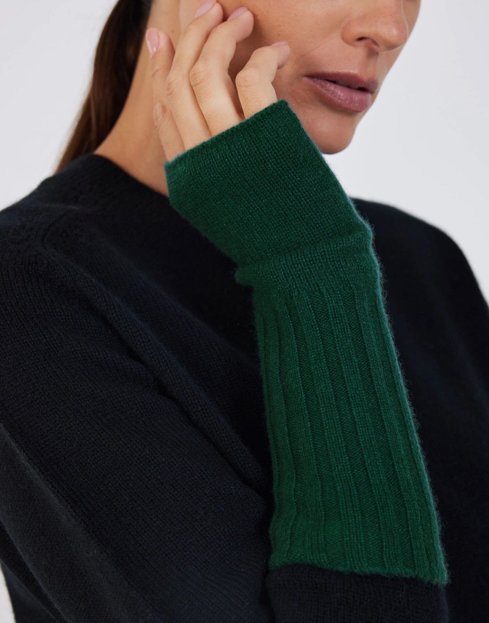 NOTSHY Guanti Senza Dita Alexine in Cashmere Vert Empire