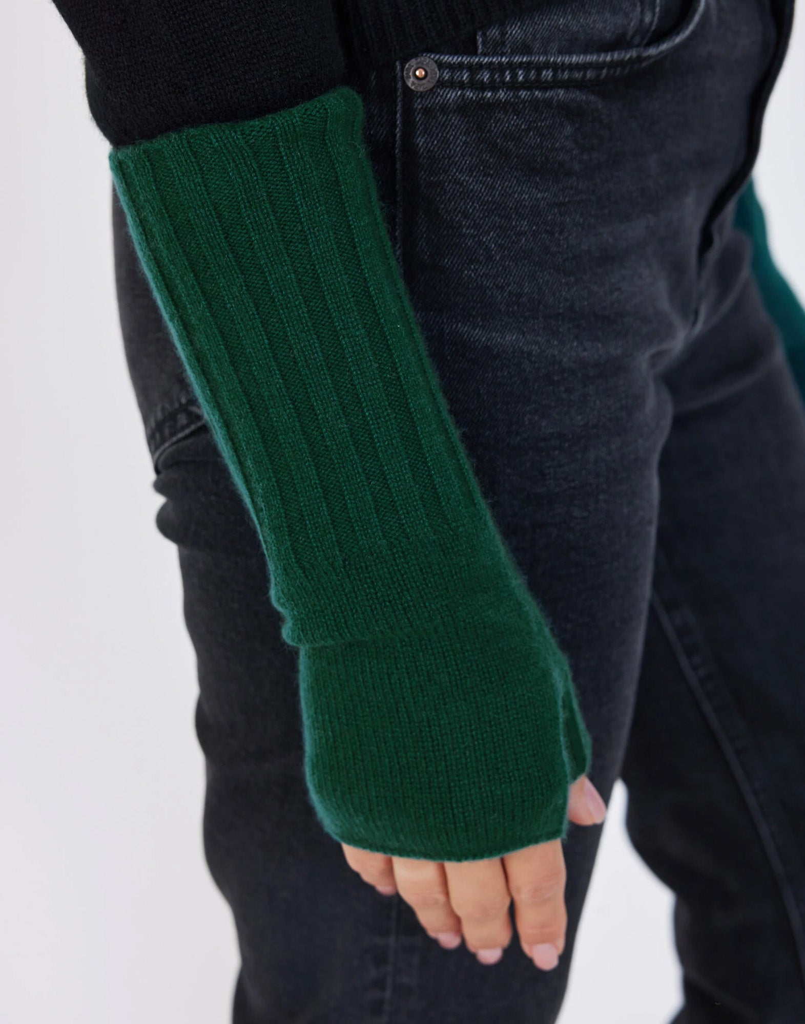 NOTSHY Guanti Senza Dita Alexine in Cashmere Vert Empire