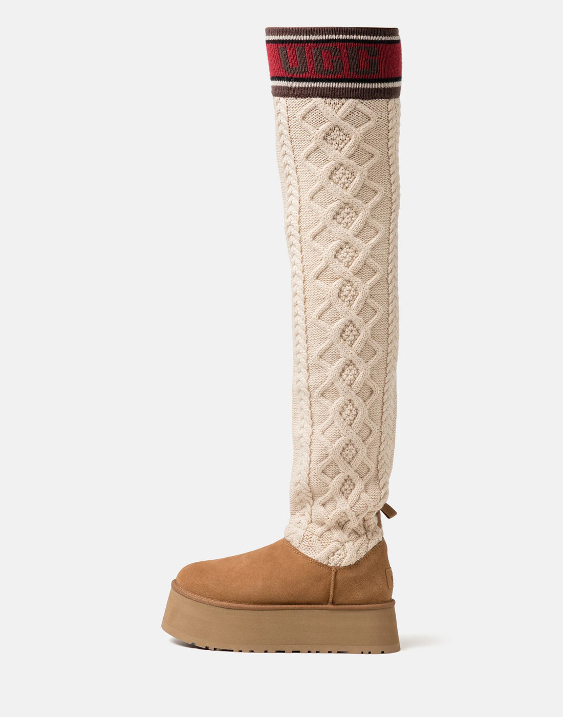 UGG Stivali Classic Sweater Letter Tall Chestnut