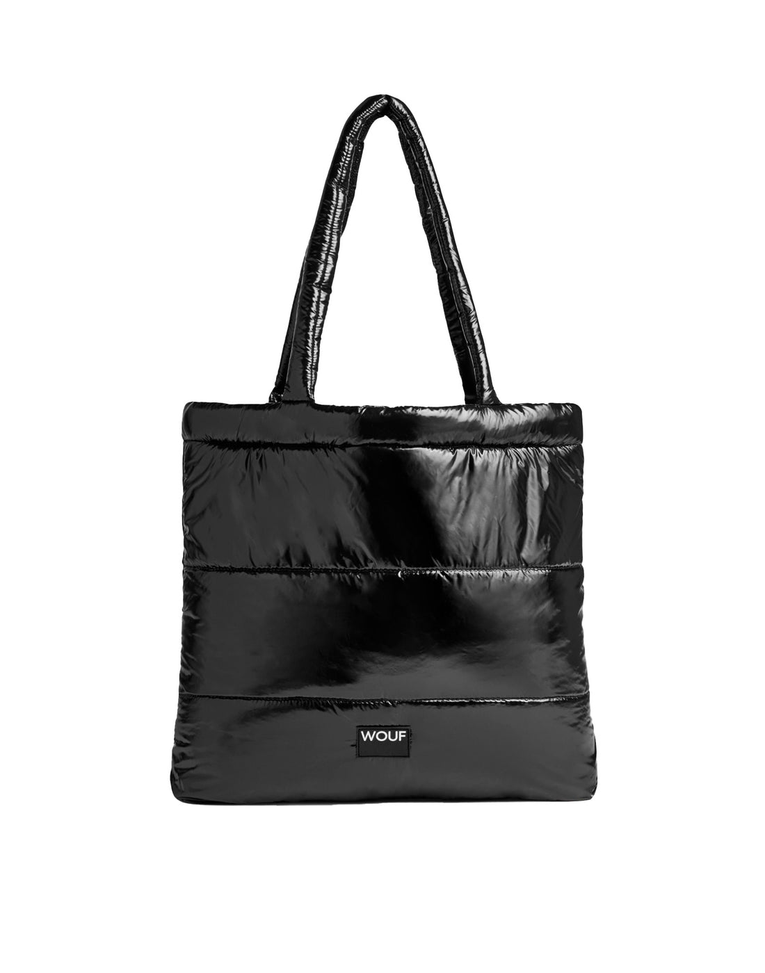 WOUF Black Glossy Tote Bag