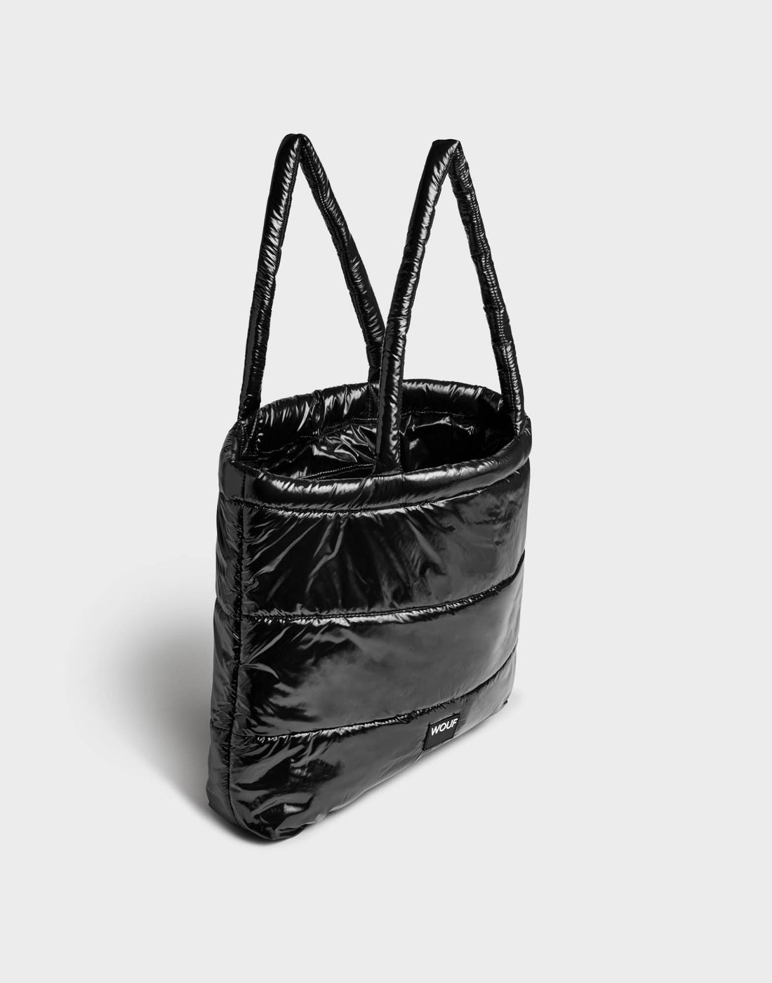 WOUF Black Glossy Tote Bag