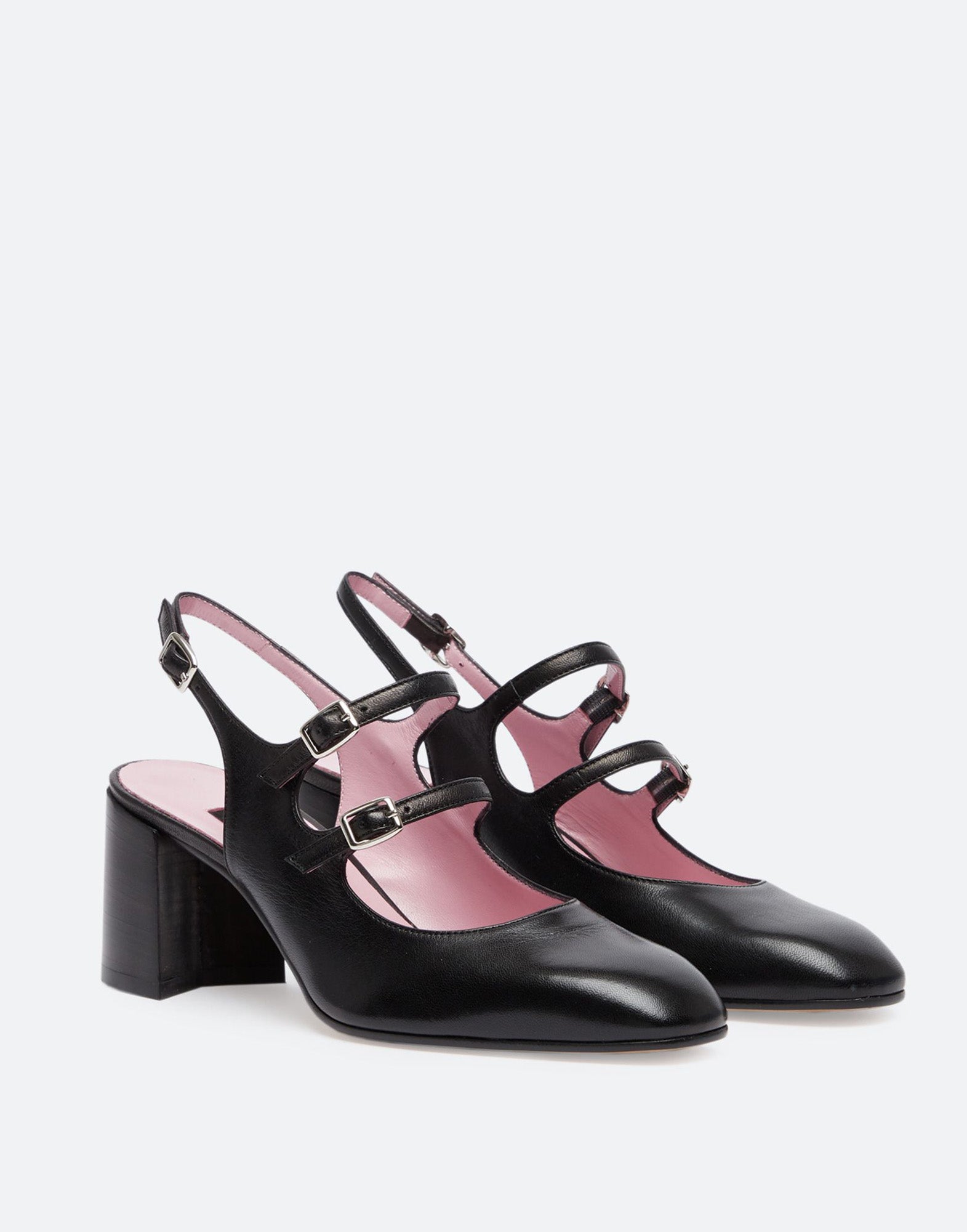 CAREL Slingback Mary Jane Banana in Pelle Nera