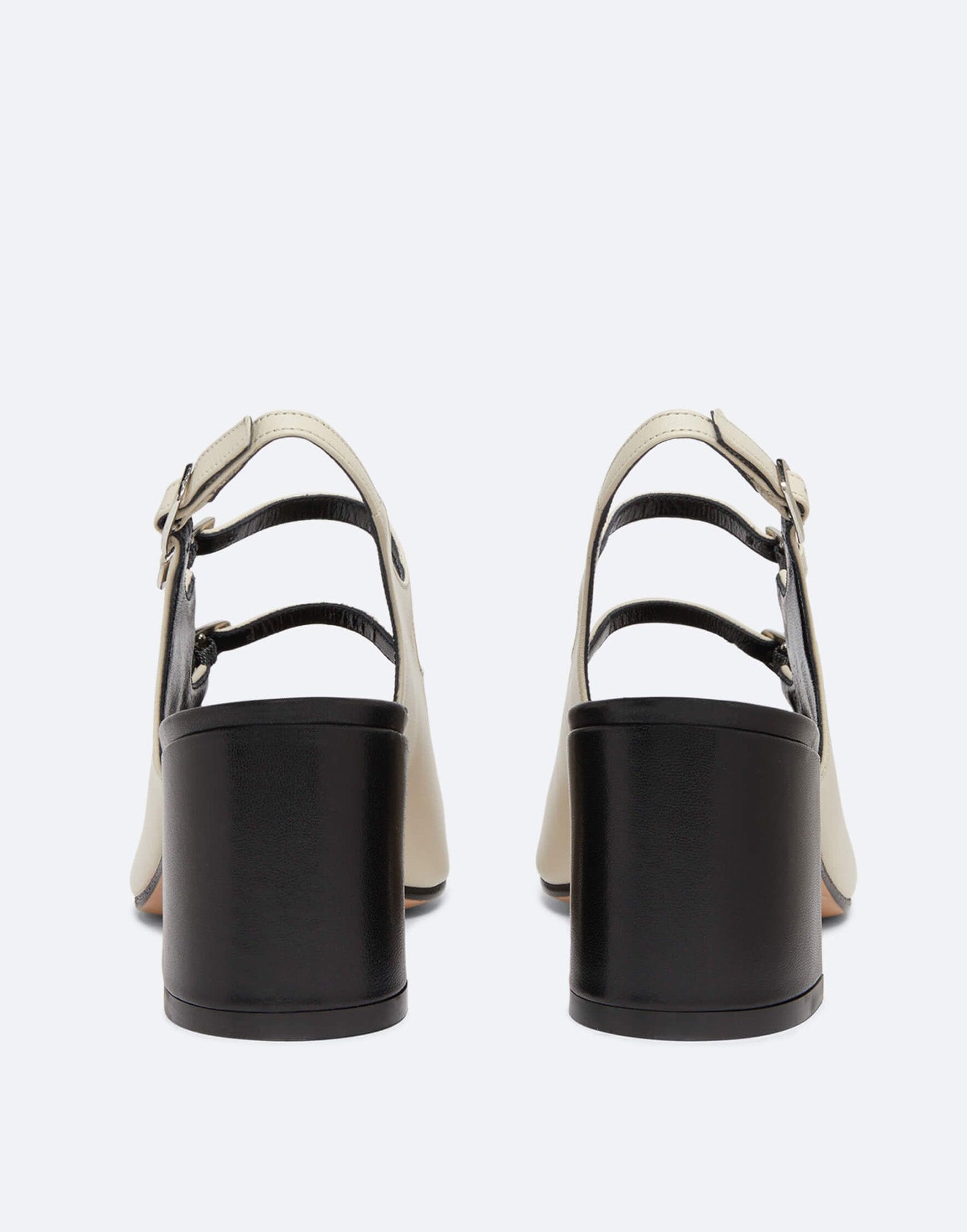 CAREL Mary Jane Slingback Papaya in Pelle Beige e Nera