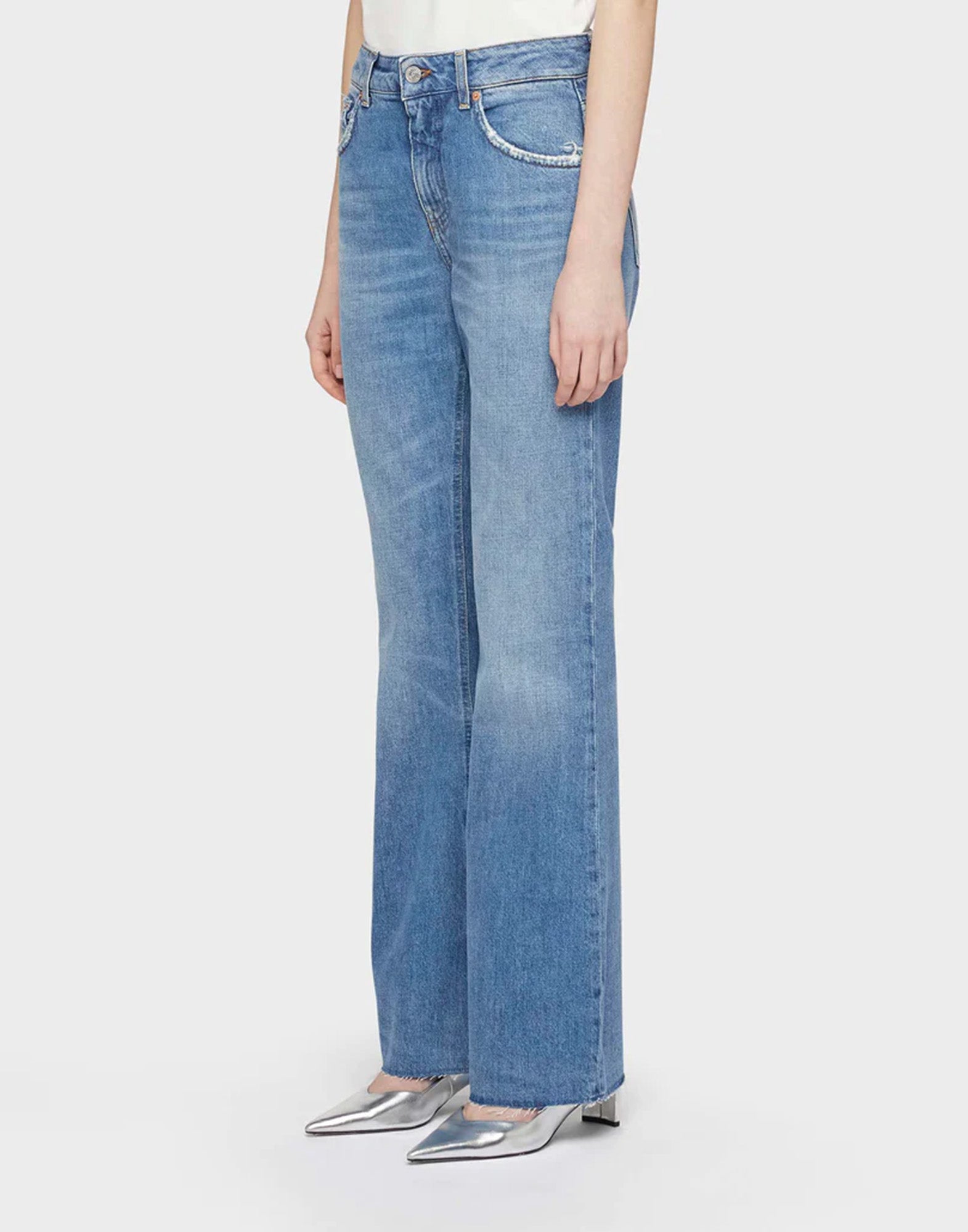 DEPARTMENT FIVE Jeans Bootcut Mega in Denim Blu