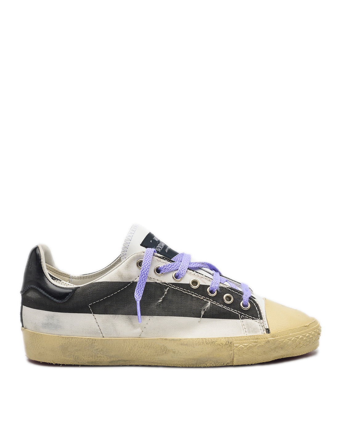 HIDNANDER Sneakers Starless Low a Righe Bianco/Nero
