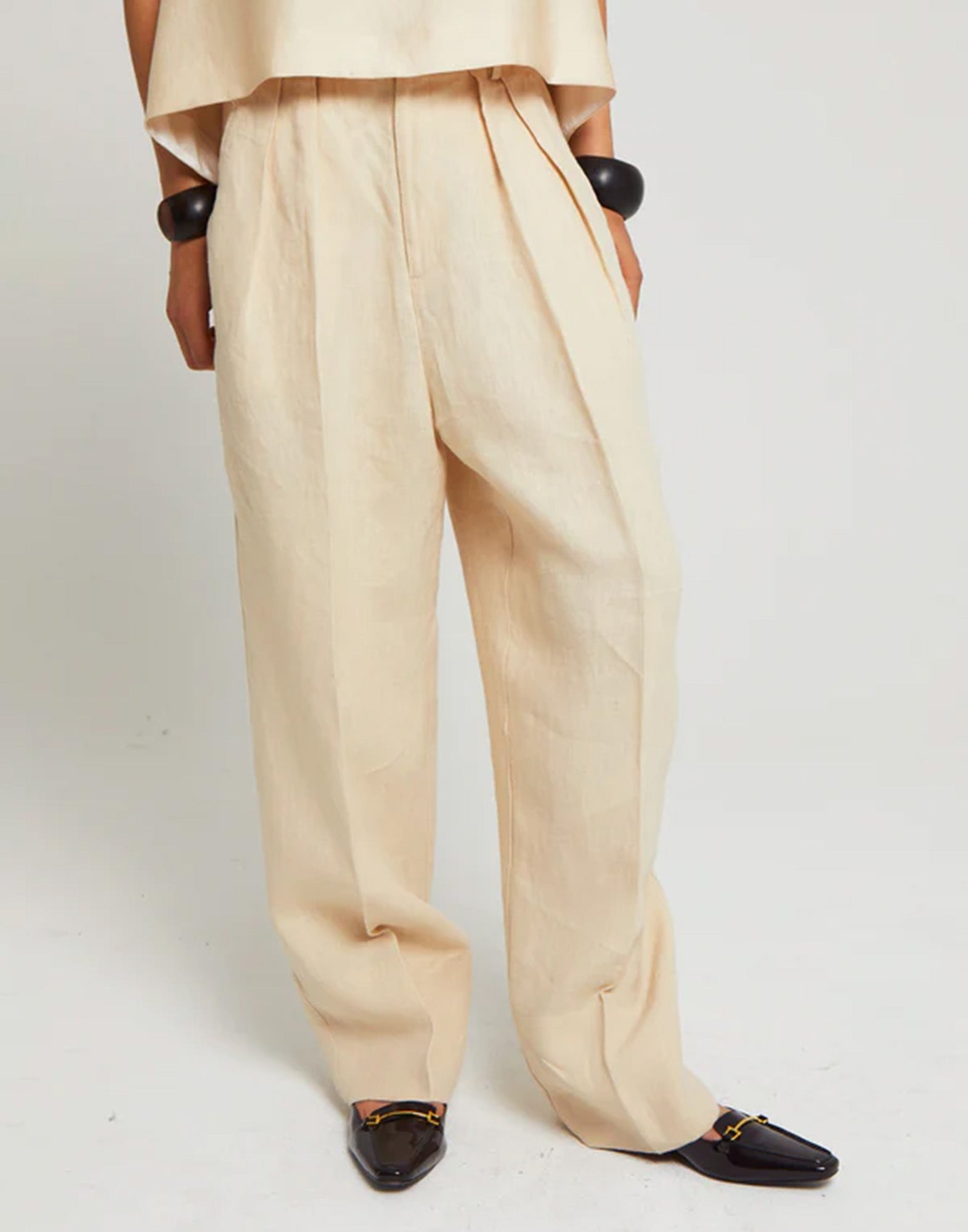 LAURENCE BRAS Pantalone in Lino Mouss