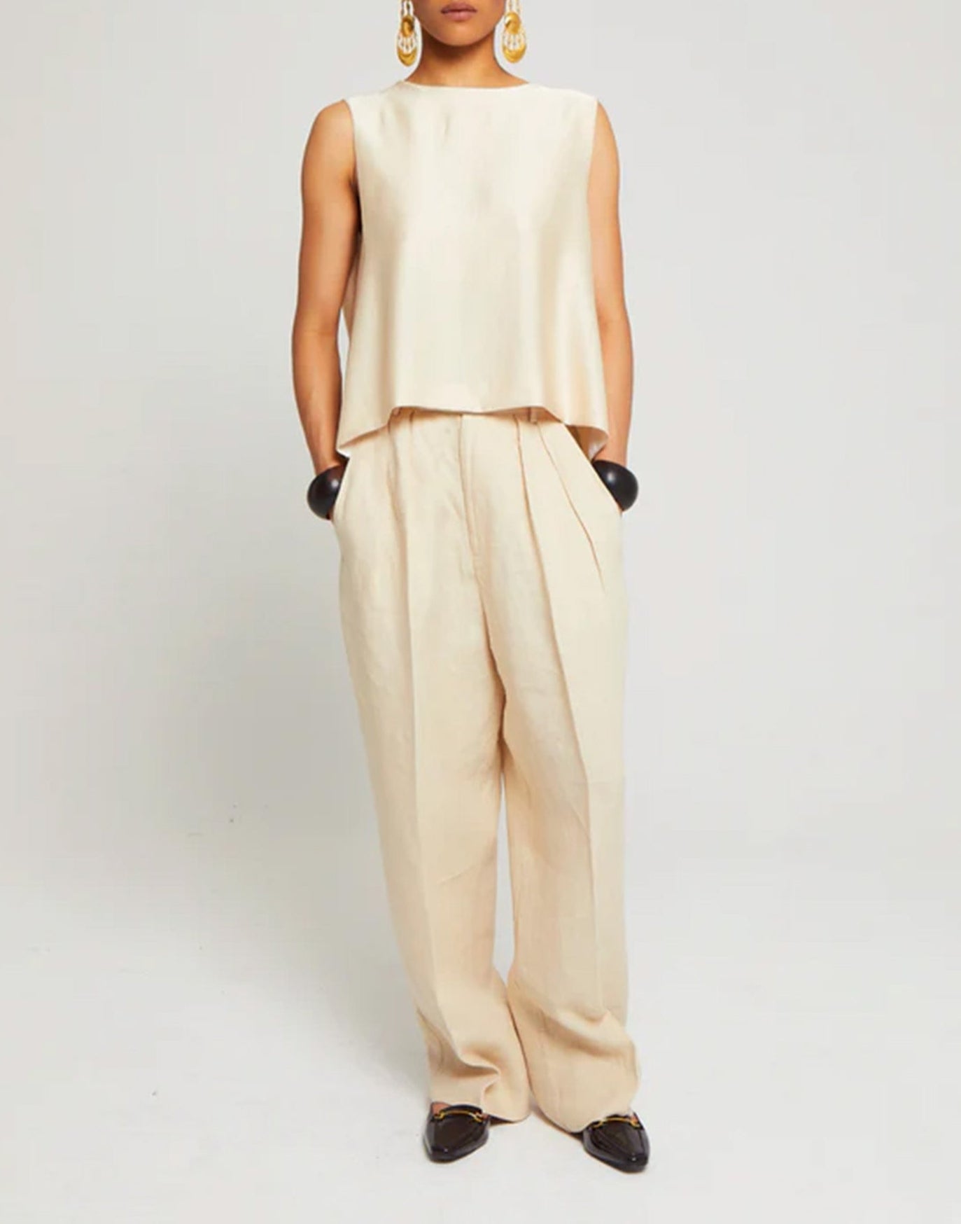 LAURENCE BRAS Pantalone in Lino Mouss