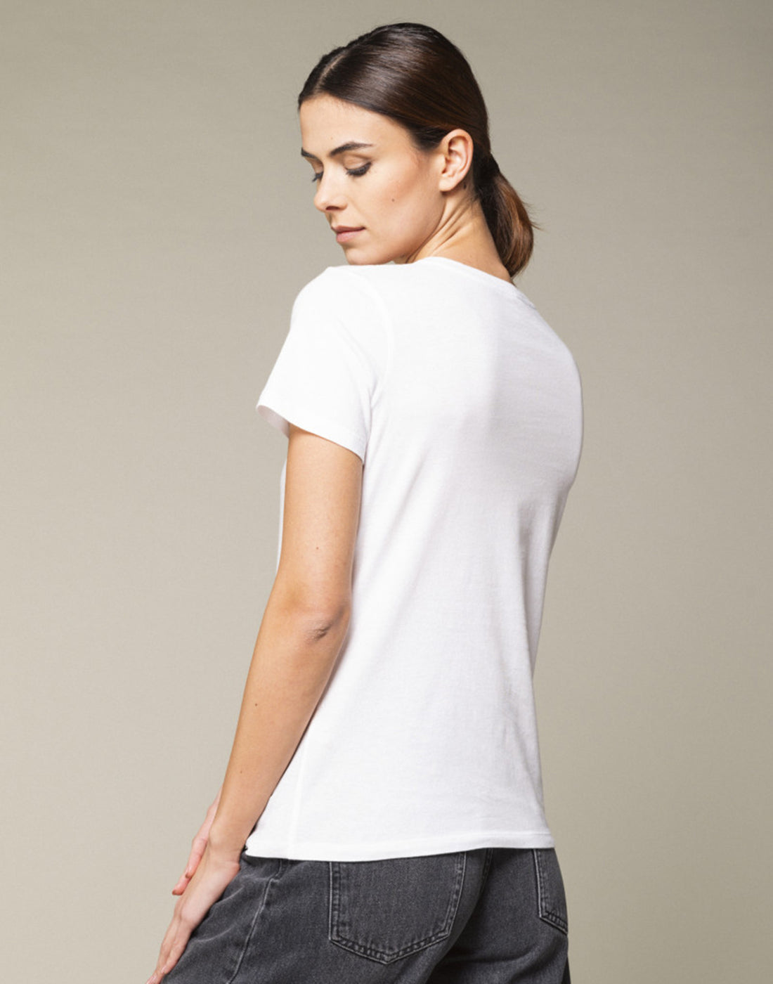 MAJESTIC FILATURES T-shirt Girocollo in Cotone Silk Touch Bianca