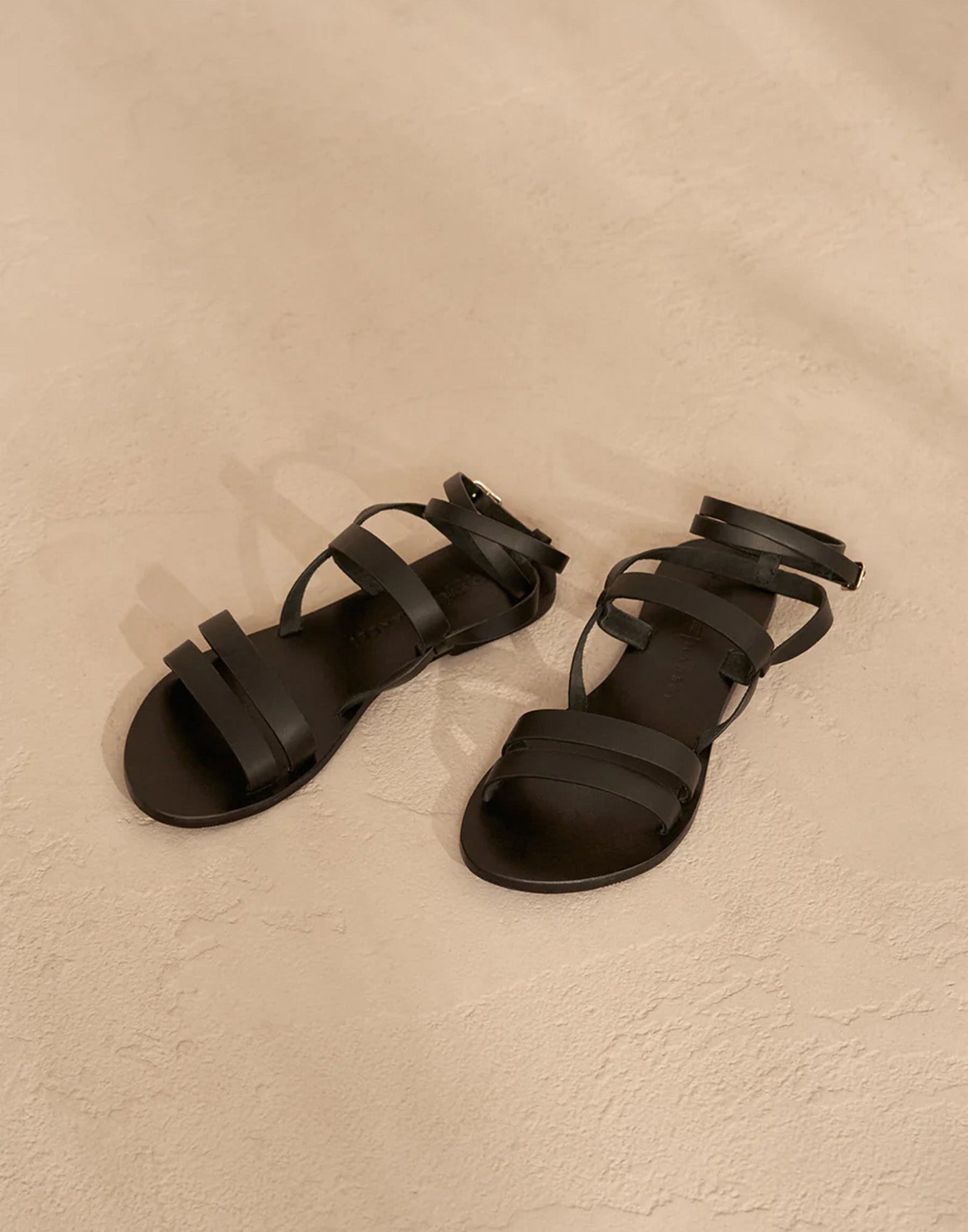 MANEBI X ALEX RIVIÈRE Sandali Gladiatore in Pelle Mika Neri