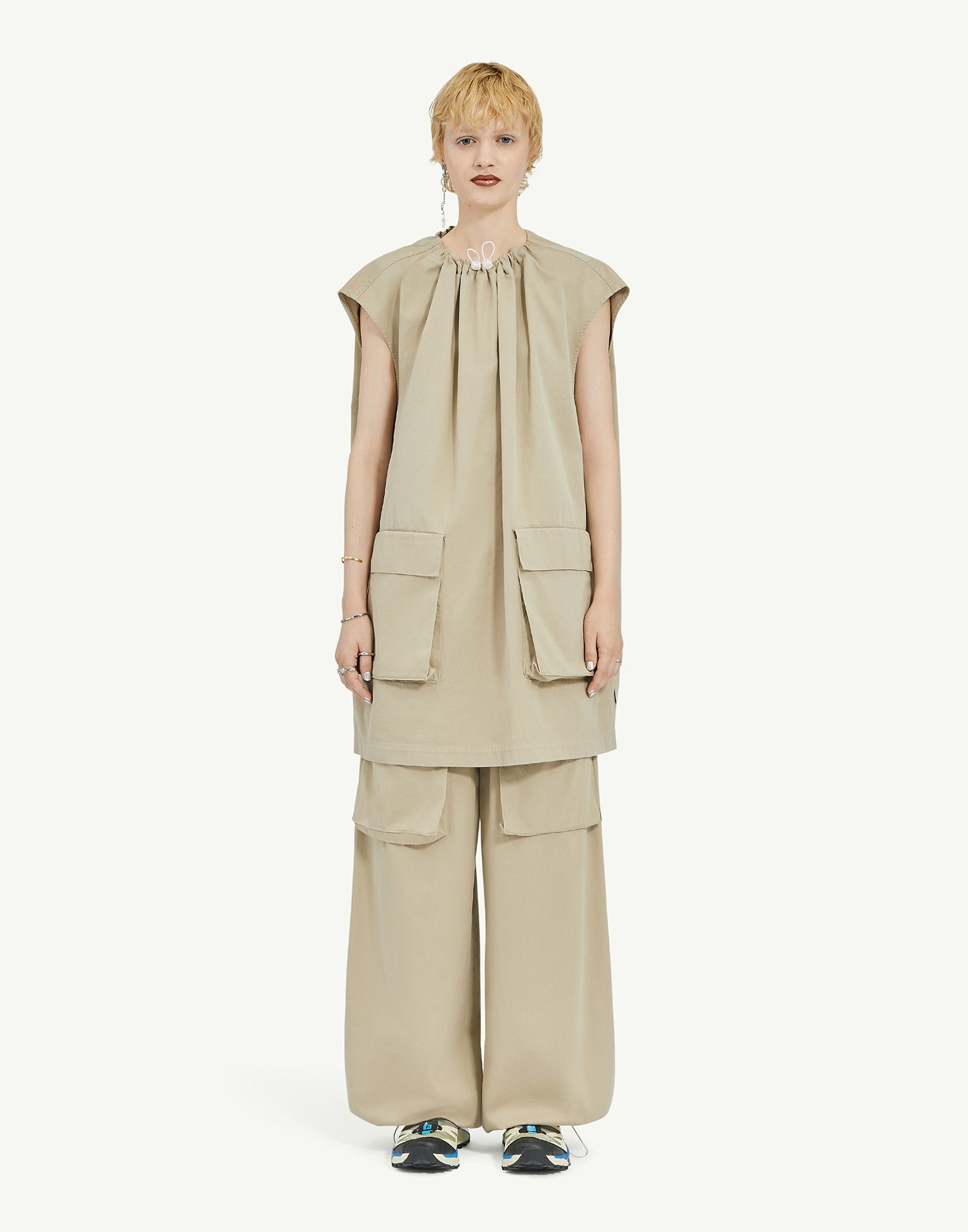 MM6 MAISON MARGIELA Mini Abito in Gabardine di Cotone