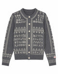 SEA NY Kit Cardigan Ricamato in Lana Charcoal