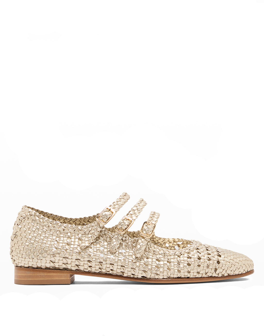 CAREL Ariana Ballerine in Pelle Intrecciata Platinum