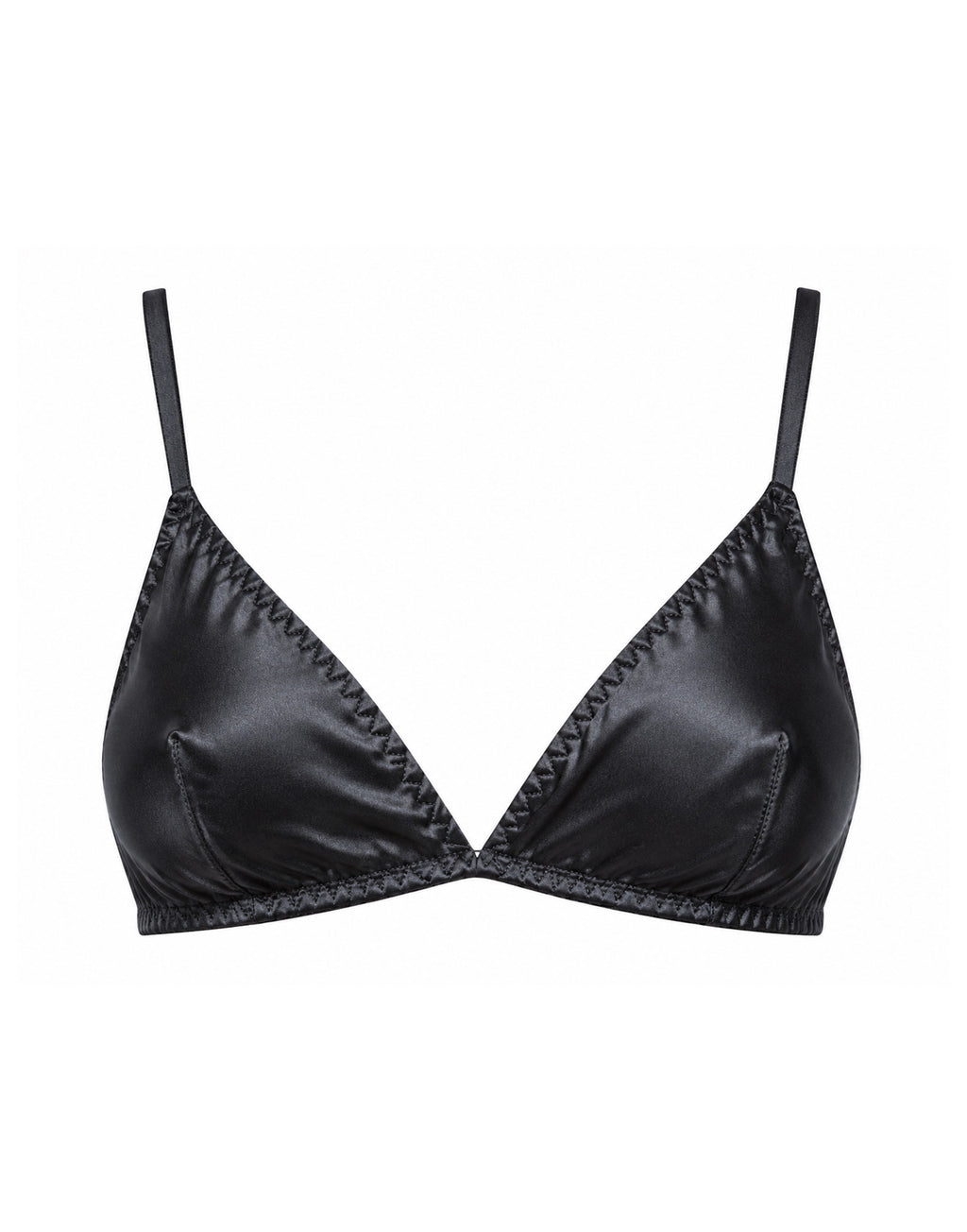 DOUUOD Reggiseno a Triangolo in Seta Antracite