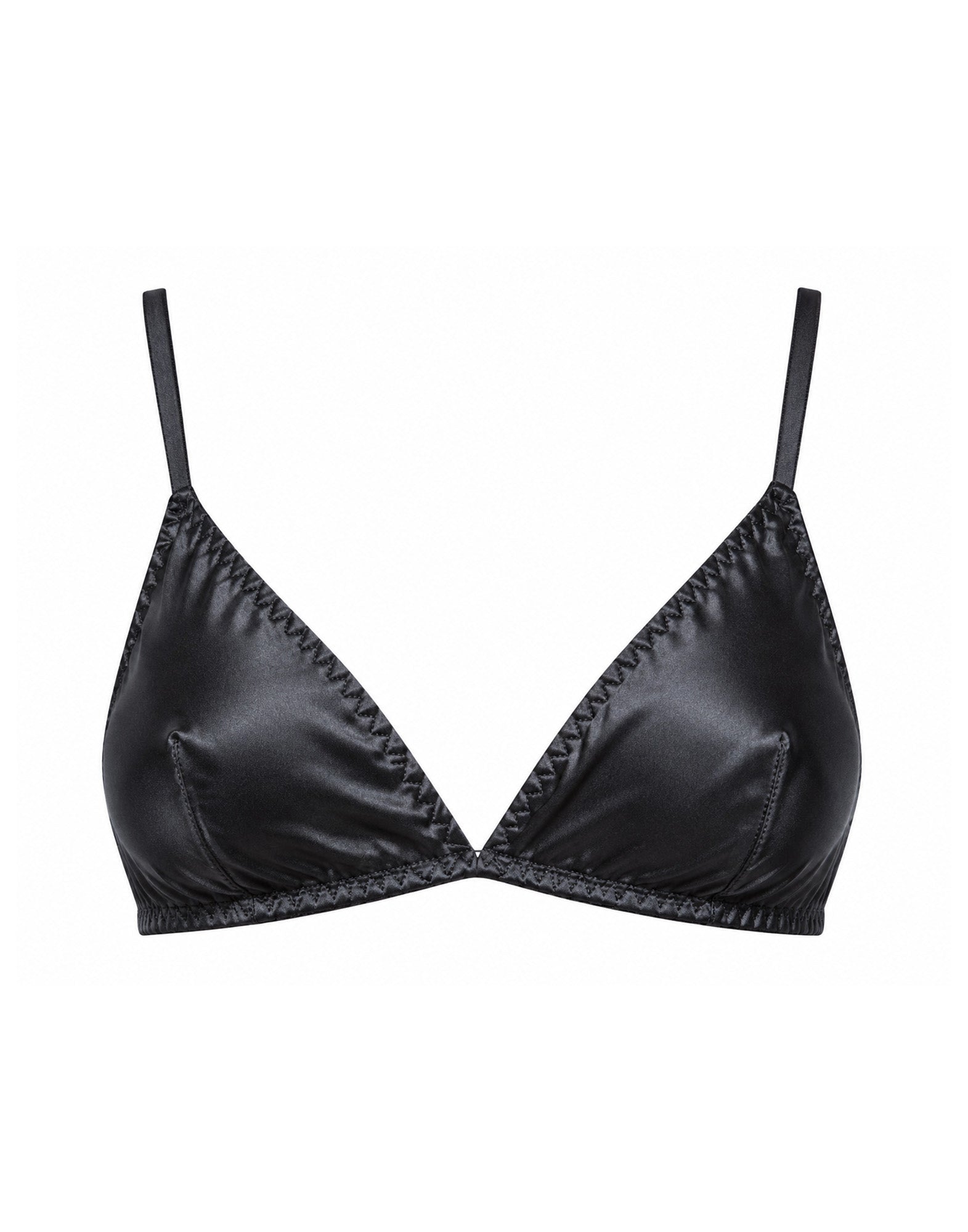 DOUUOD Reggiseno a Triangolo in Seta Antracite