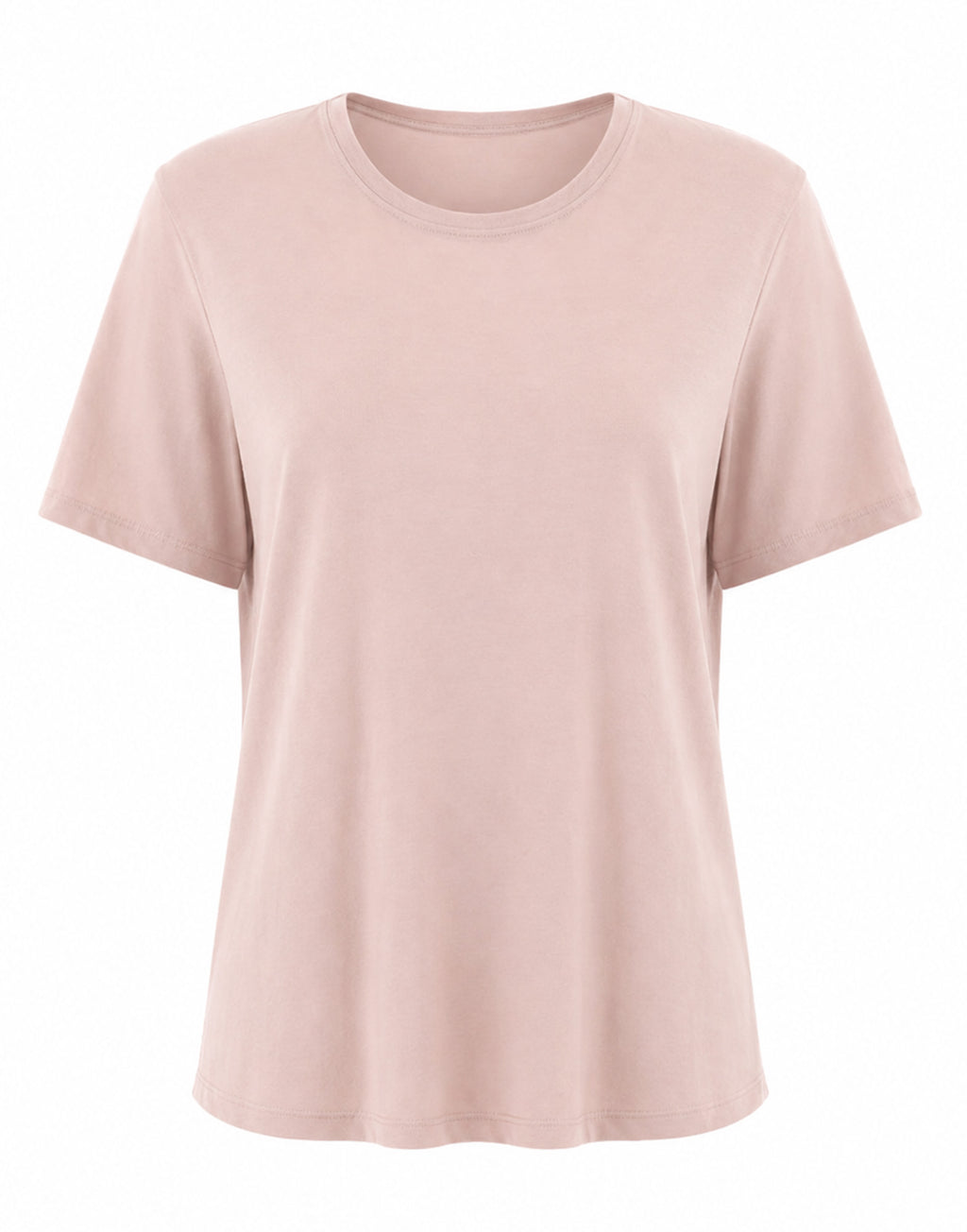 MAJESTIC FILATURES T-shirt Girocollo a Manica Corta in Lyocel/Tencel/Cotone Rose Thè