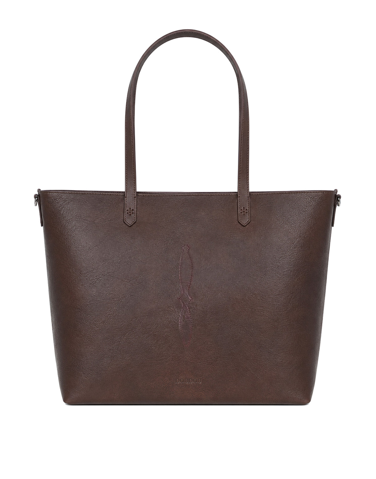 DOUUOD Shooping Grande in Cuoio Tuffato Lavato Moro