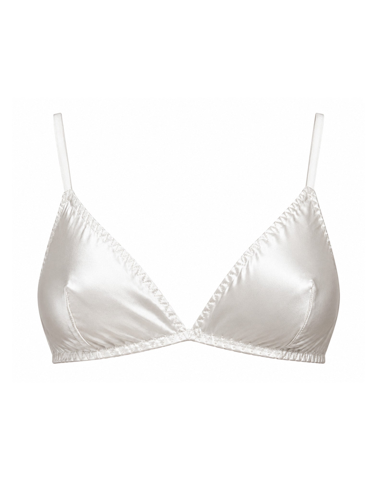 DOUUOD Reggiseno a Triangolo in Seta Elasticizzata Avorio