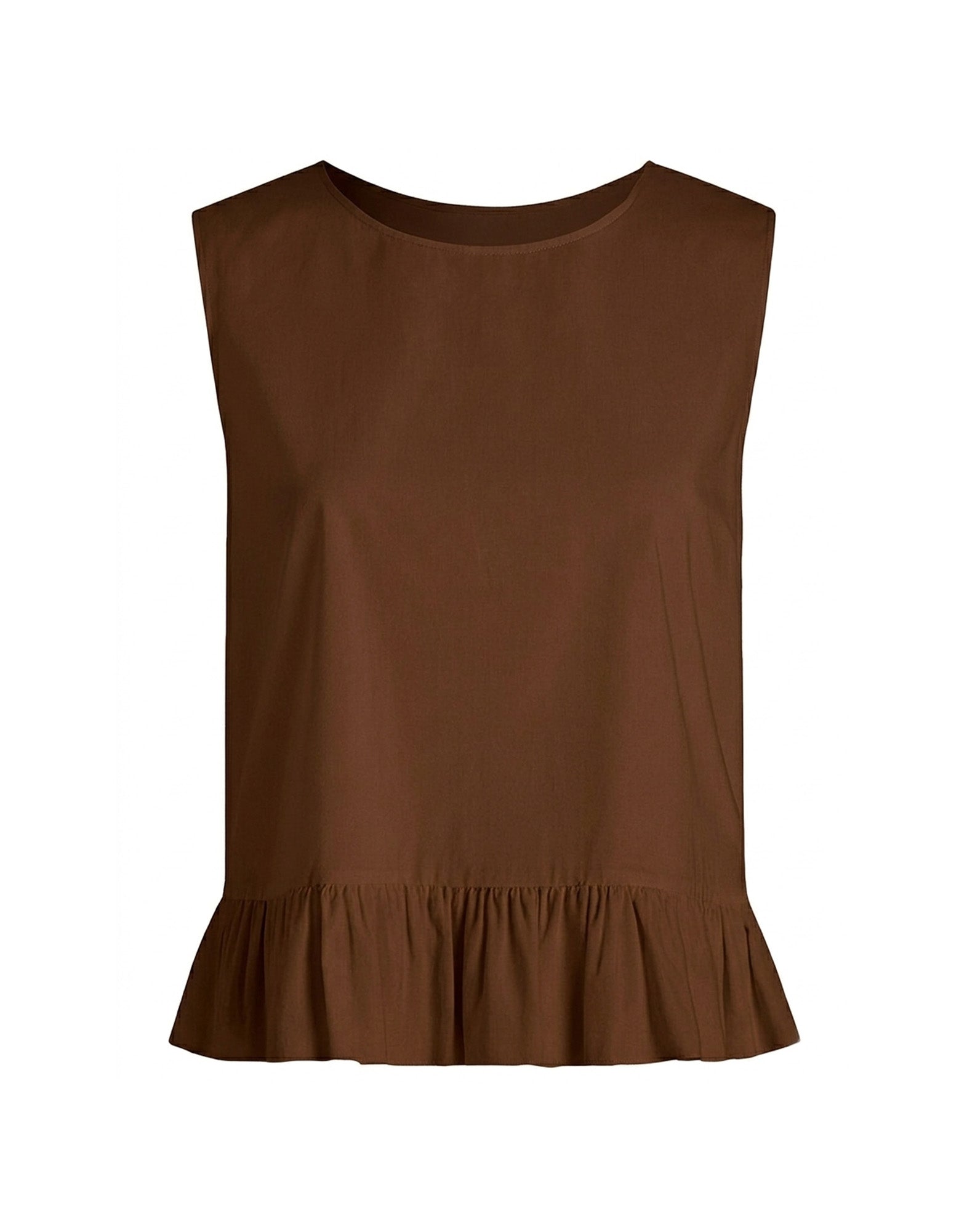 DOUUOD Top Peplo in Popeline di Cotone Fondente