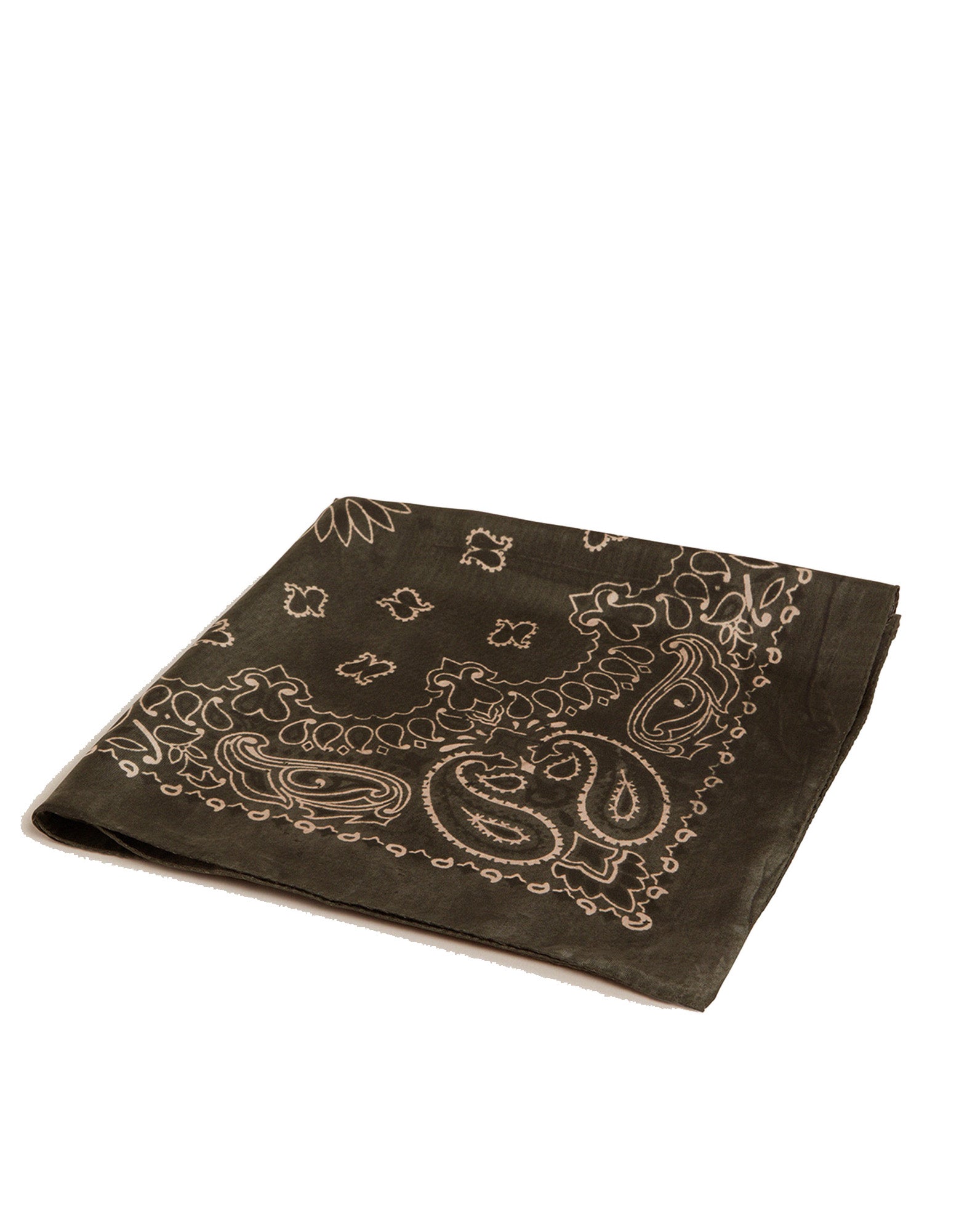 GOLDEN GOOSE Foulard color verde muschio con motivo plaisley