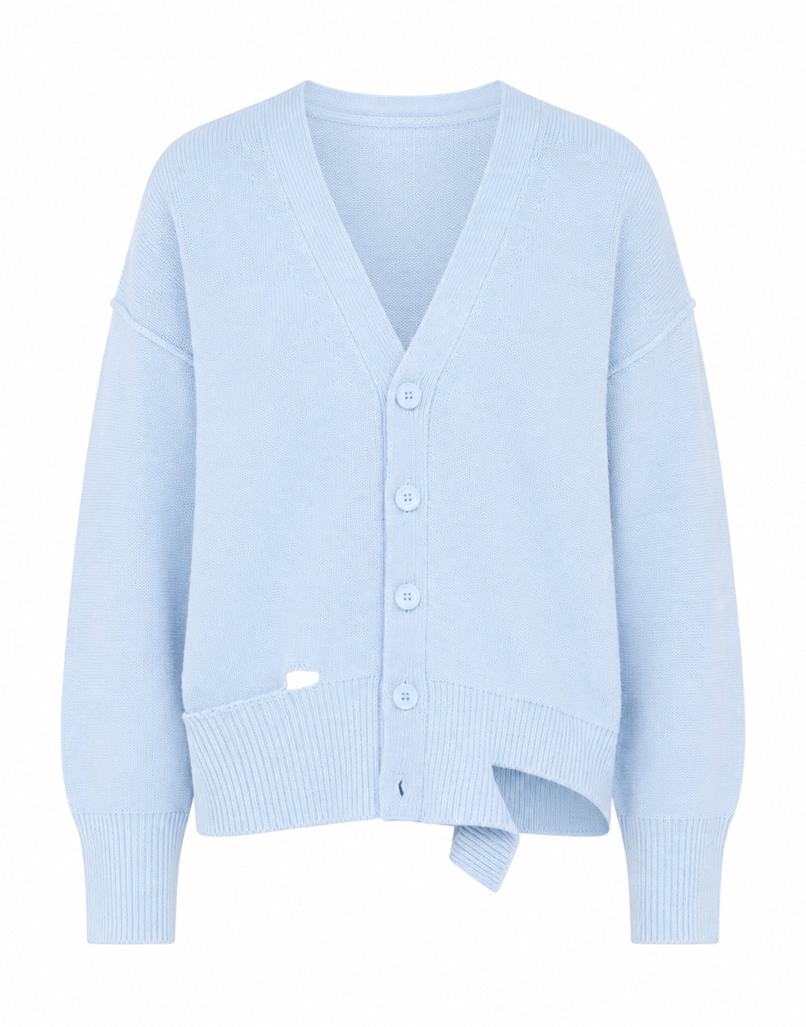 MM6 MAISON MARGIELA Cardigan con Motivo Distressed Froth Blue