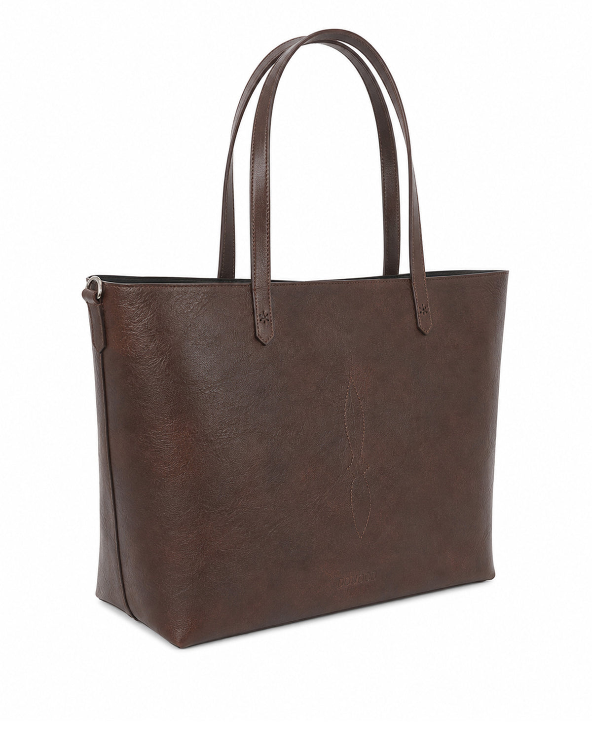 DOUUOD Shooping Grande in Cuoio Tuffato Lavato Moro