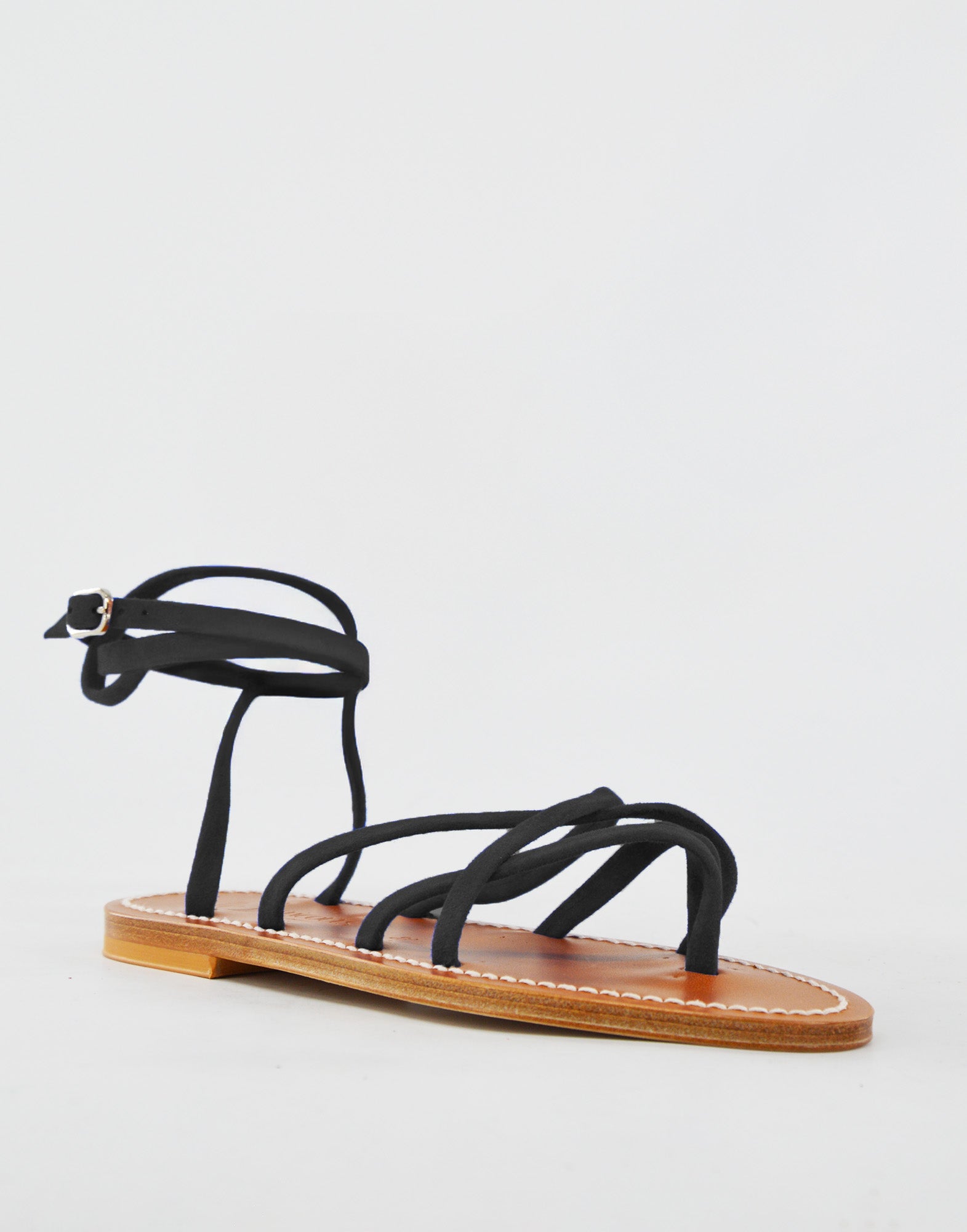 K.JACQUES Sandali Zenobie in Camoscio Noir
