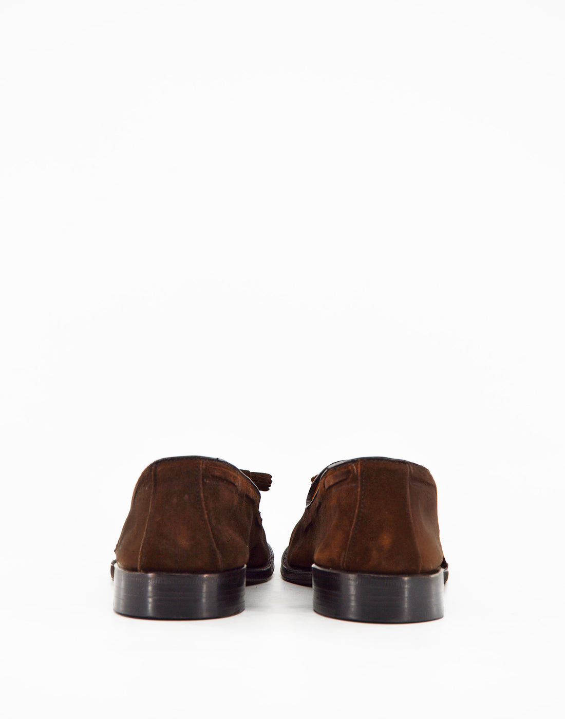ALDEN Mocassino con Nappine in Suede Fondo Cuoio Dark Brown
