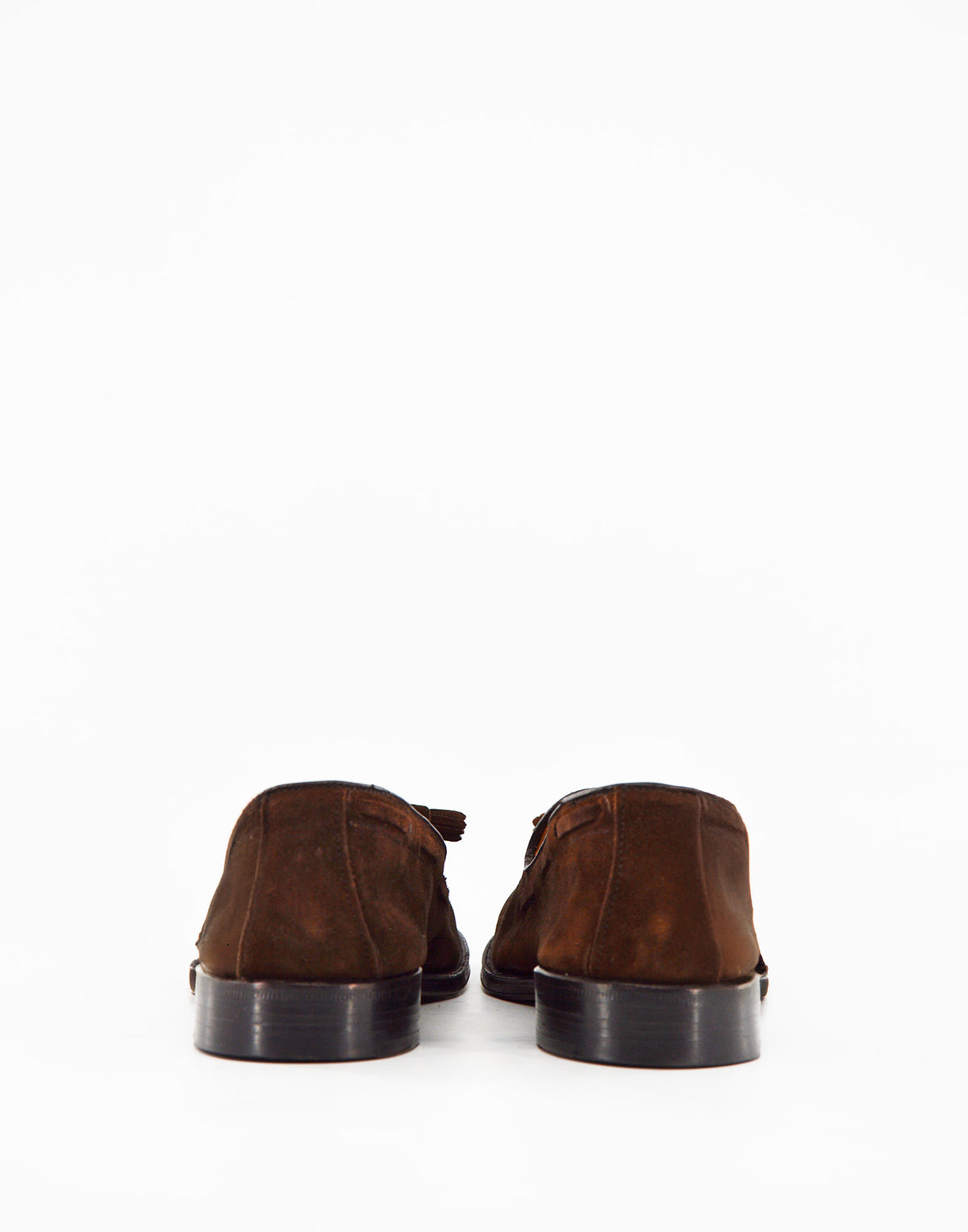 ALDEN Mocassino con Nappine in Suede Fondo Cuoio Dark Brown