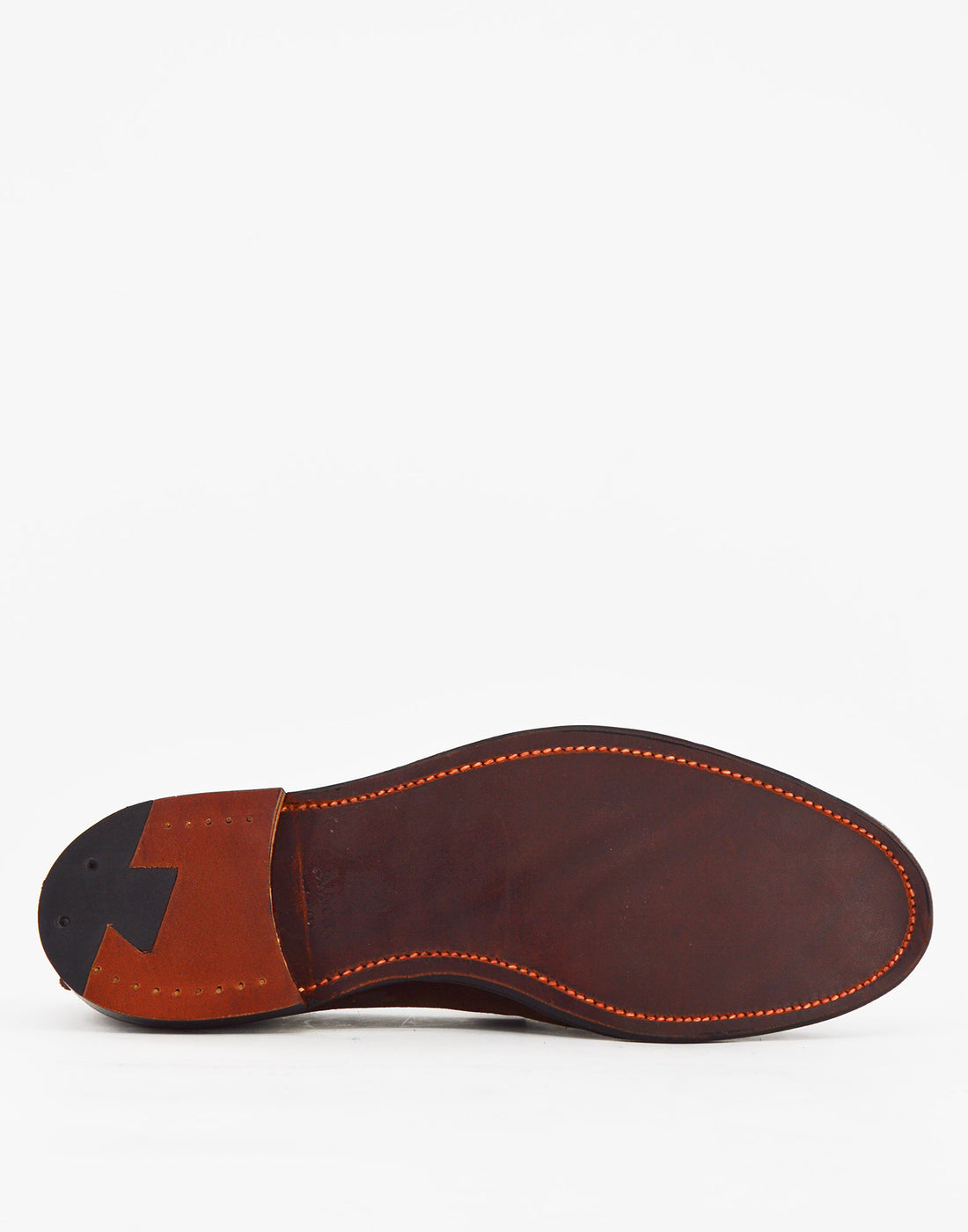 ALDEN Mocassino con Nappine in Suede Fondo Cuoio Dark Brown