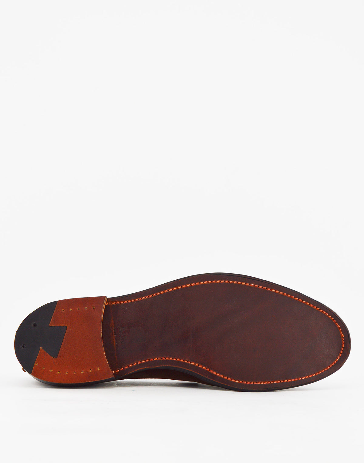 ALDEN Mocassino con Nappine in Suede Fondo Cuoio Dark Brown