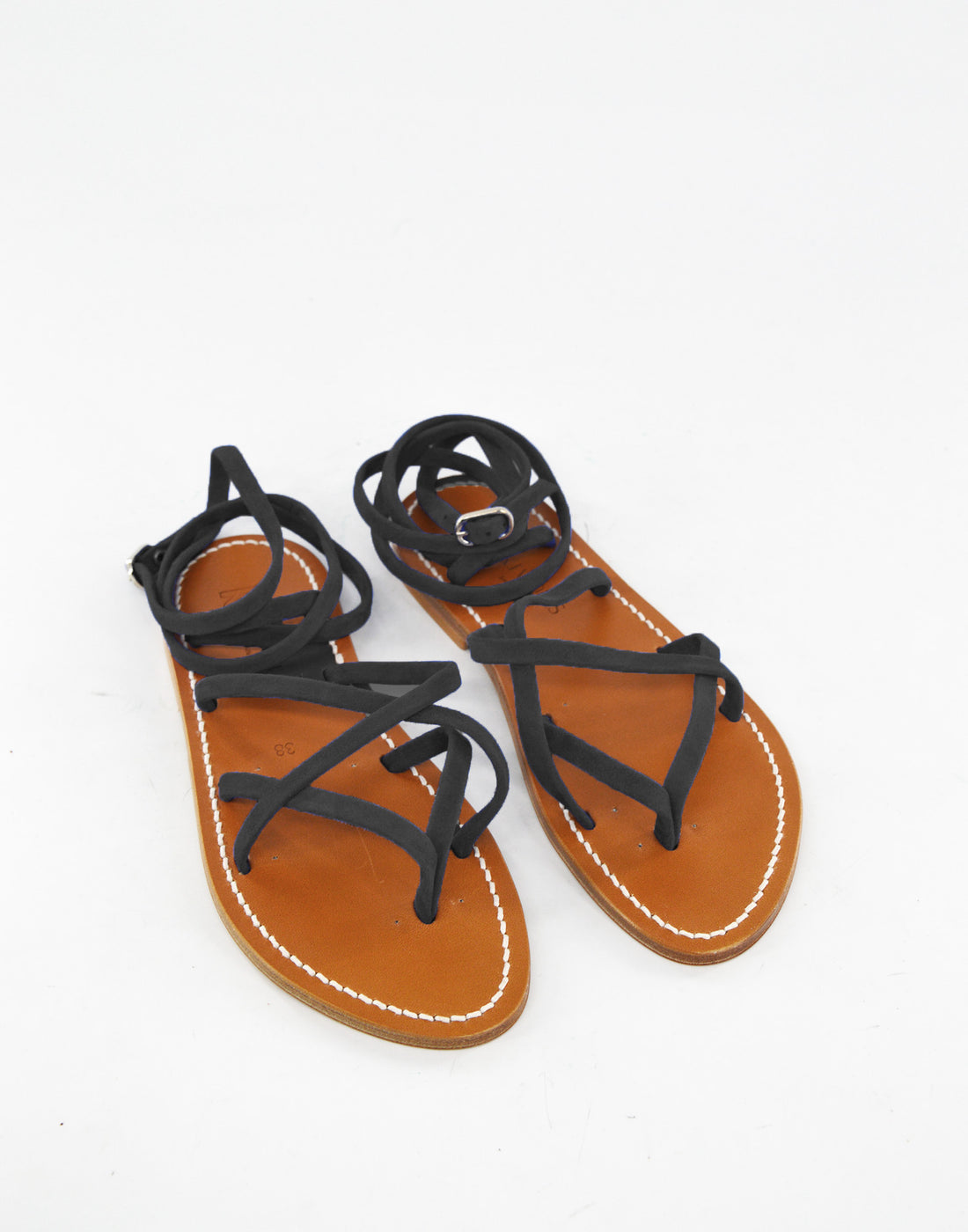 K.JACQUES Sandali Zenobie in Camoscio Noir