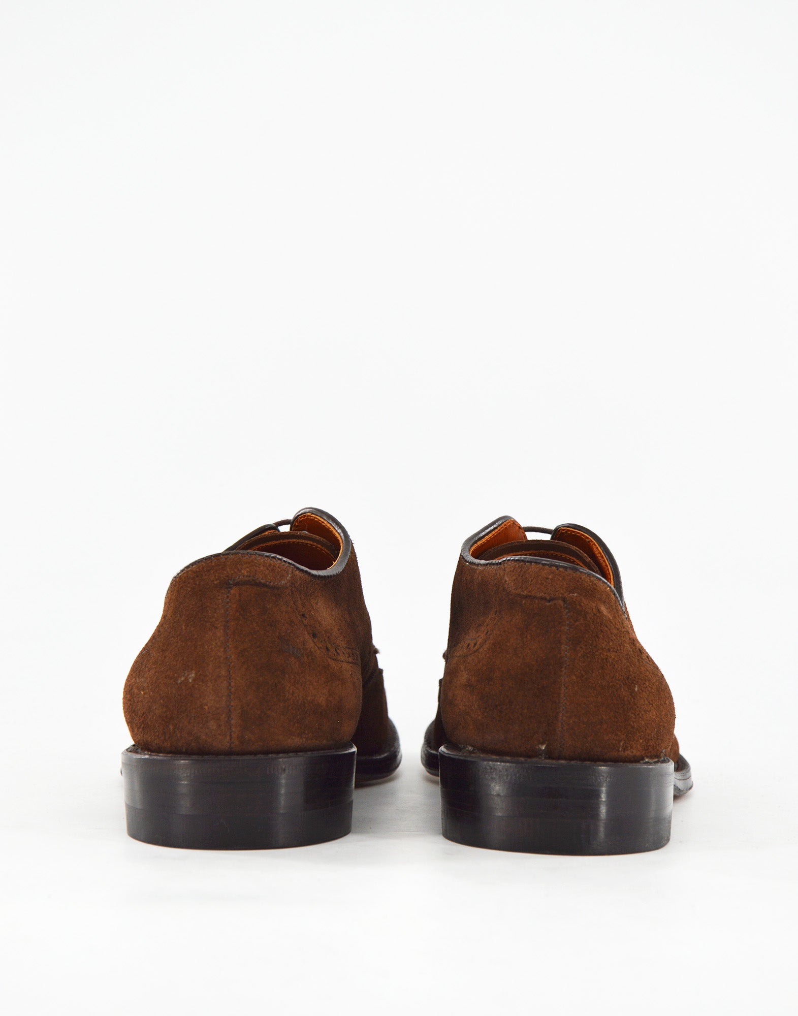ALDEN Derby Wingtip in Suede Fondo Cuoio Color Humus