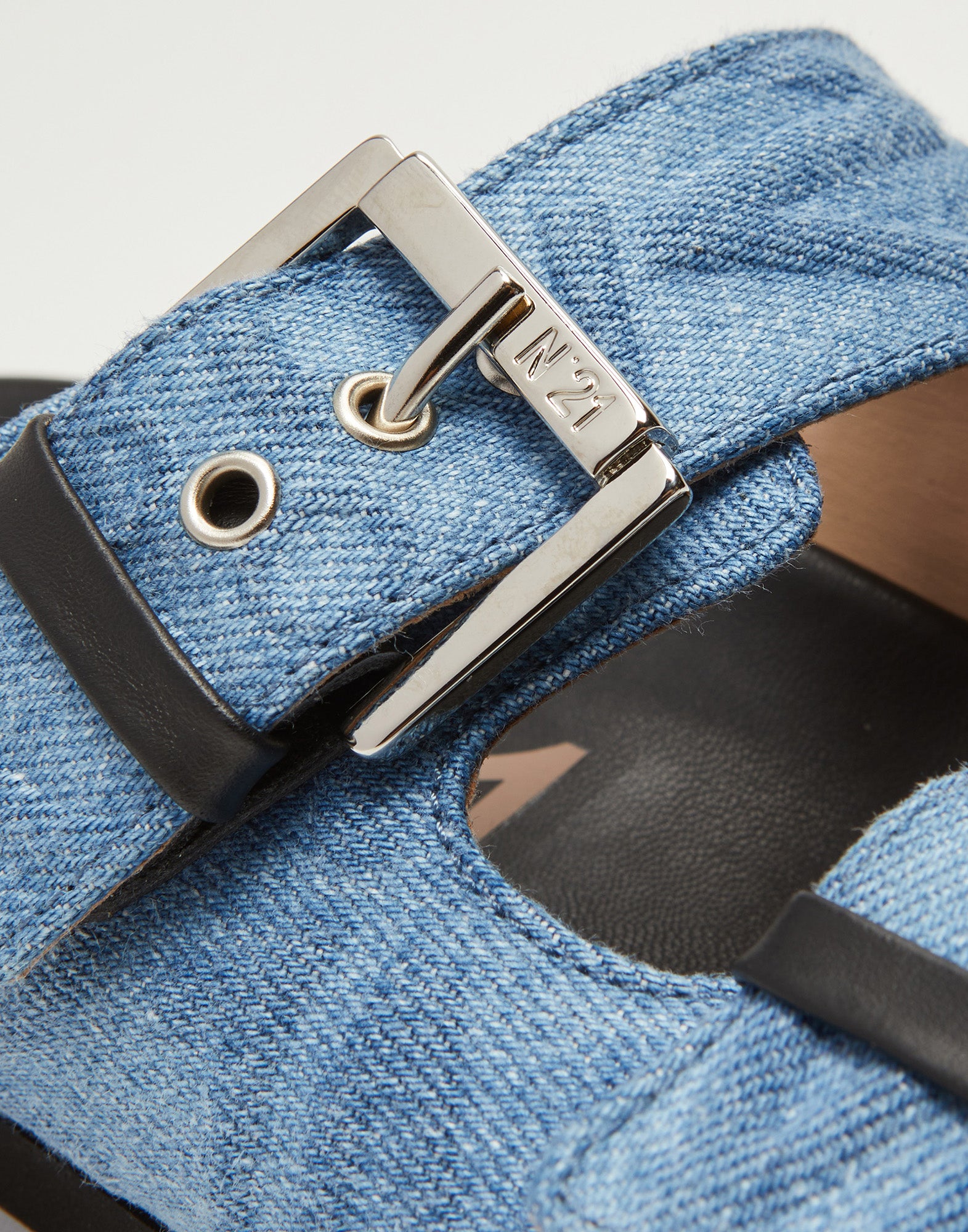 N°21 Sandali a Doppia Fascia in Denim