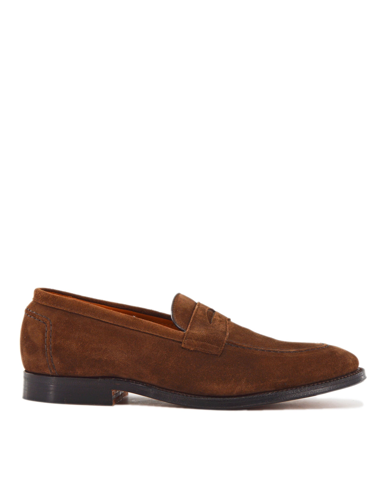 ALDEN Penny Loafer in Suede Humus Fondo Cuoio