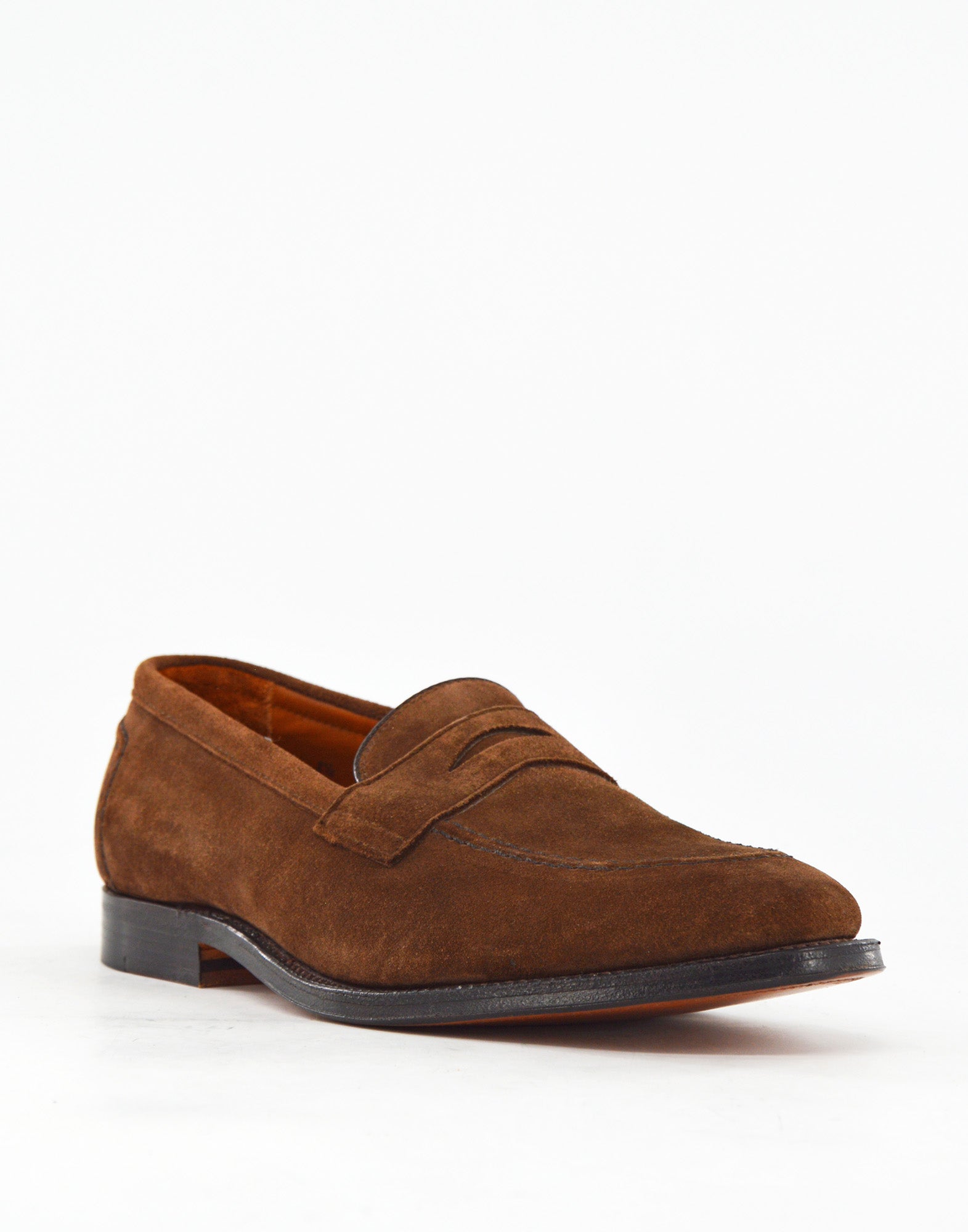 ALDEN Penny Loafer in Suede Humus Fondo Cuoio
