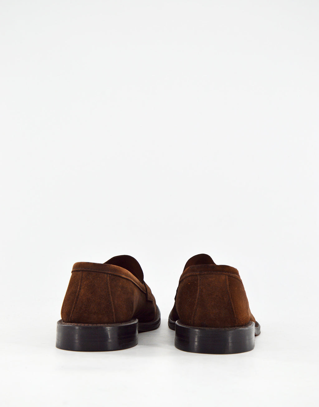 ALDEN Penny Loafer in Suede Dark Brown Fondo Cuoio