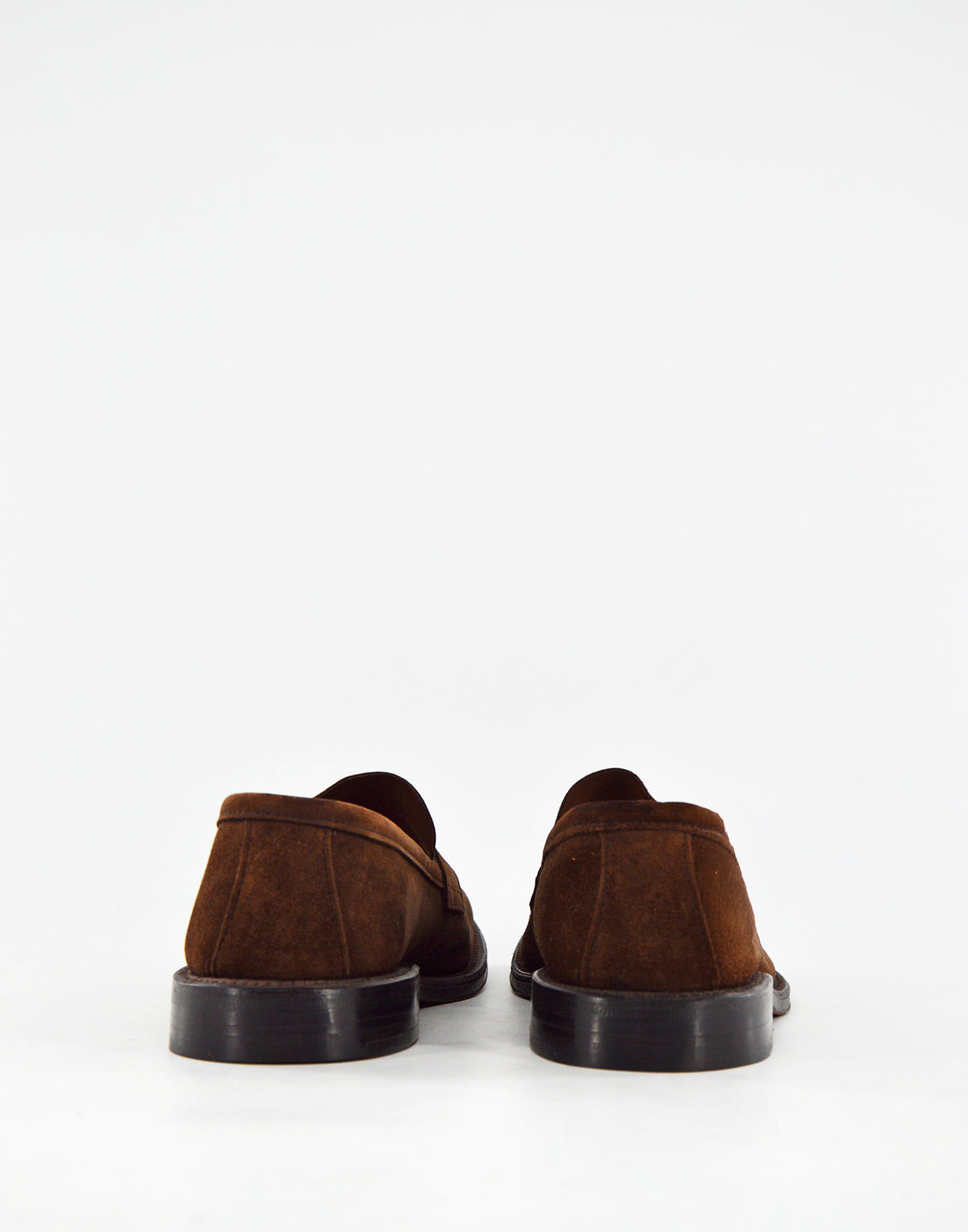 ALDEN Penny Loafer in Suede Dark Brown Fondo Cuoio