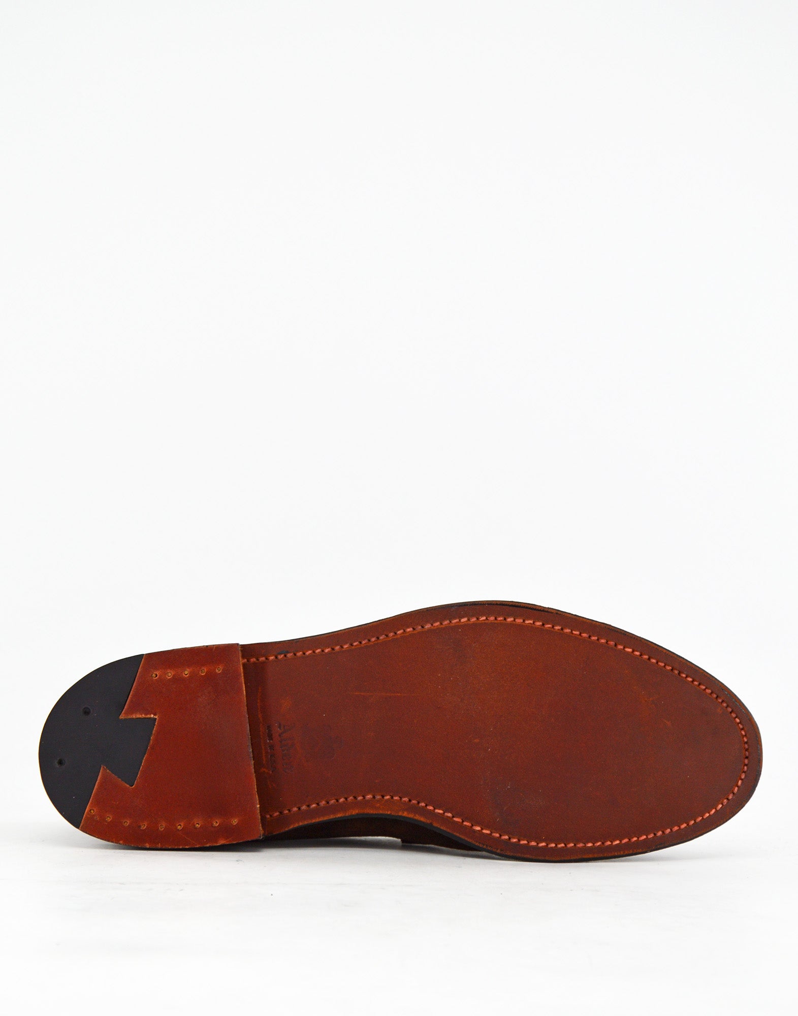 ALDEN Penny Loafer in Suede Dark Brown Fondo Cuoio