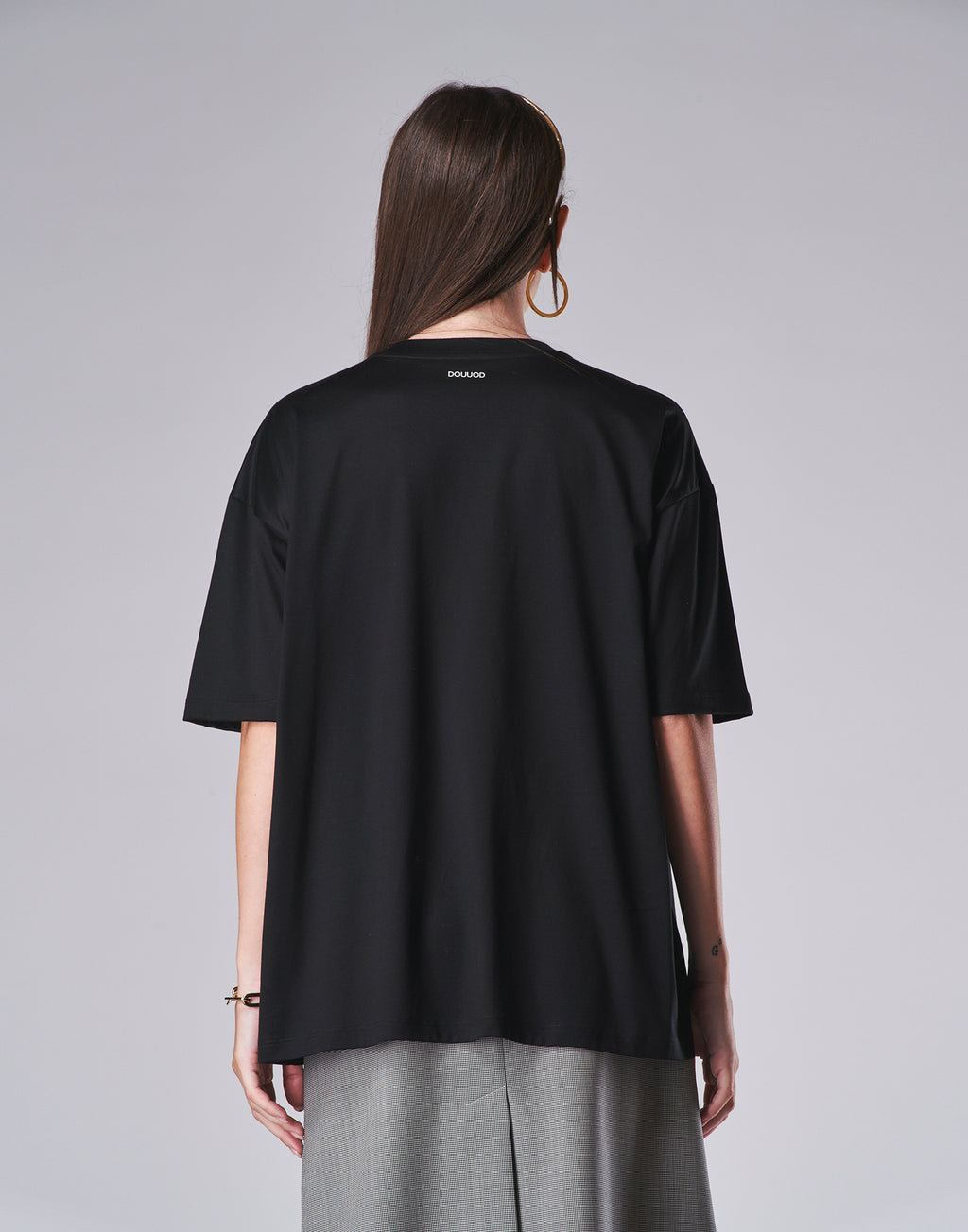 DOUUOD T-shirt Tinta Unita Manica Corta