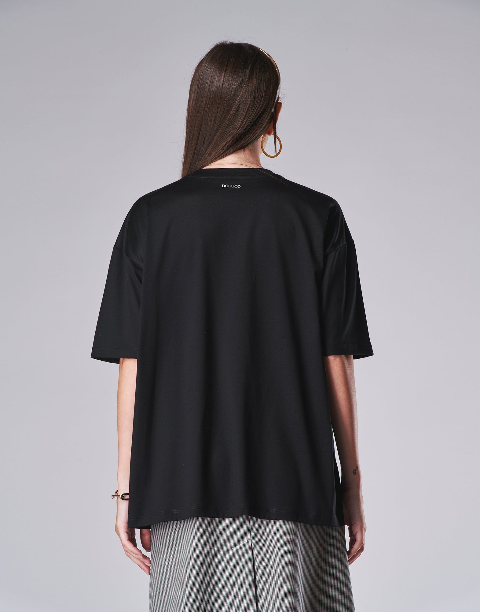DOUUOD T-shirt Tinta Unita Manica Corta