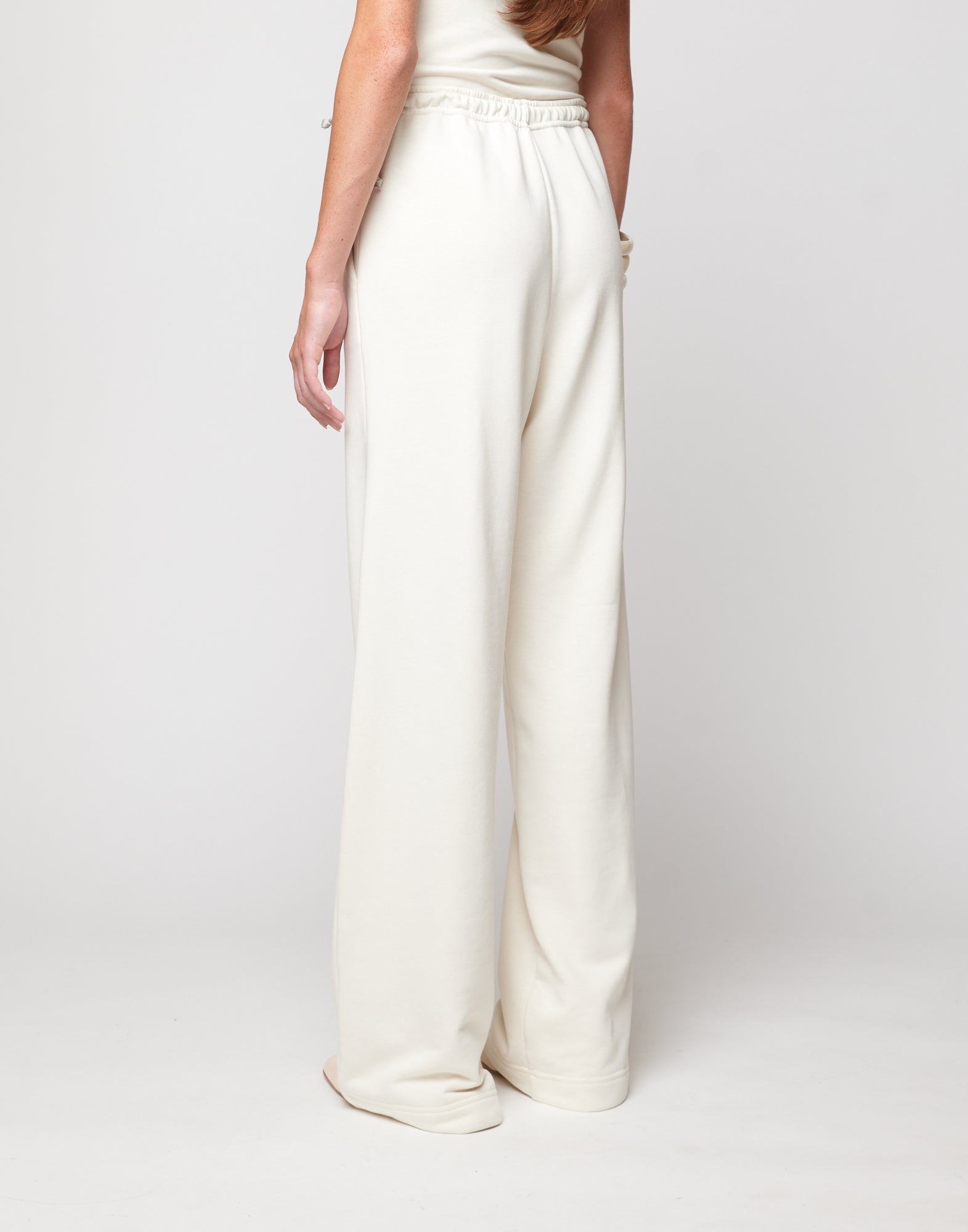 DOUUOD Pantalone Wide in Felpa Light Burro