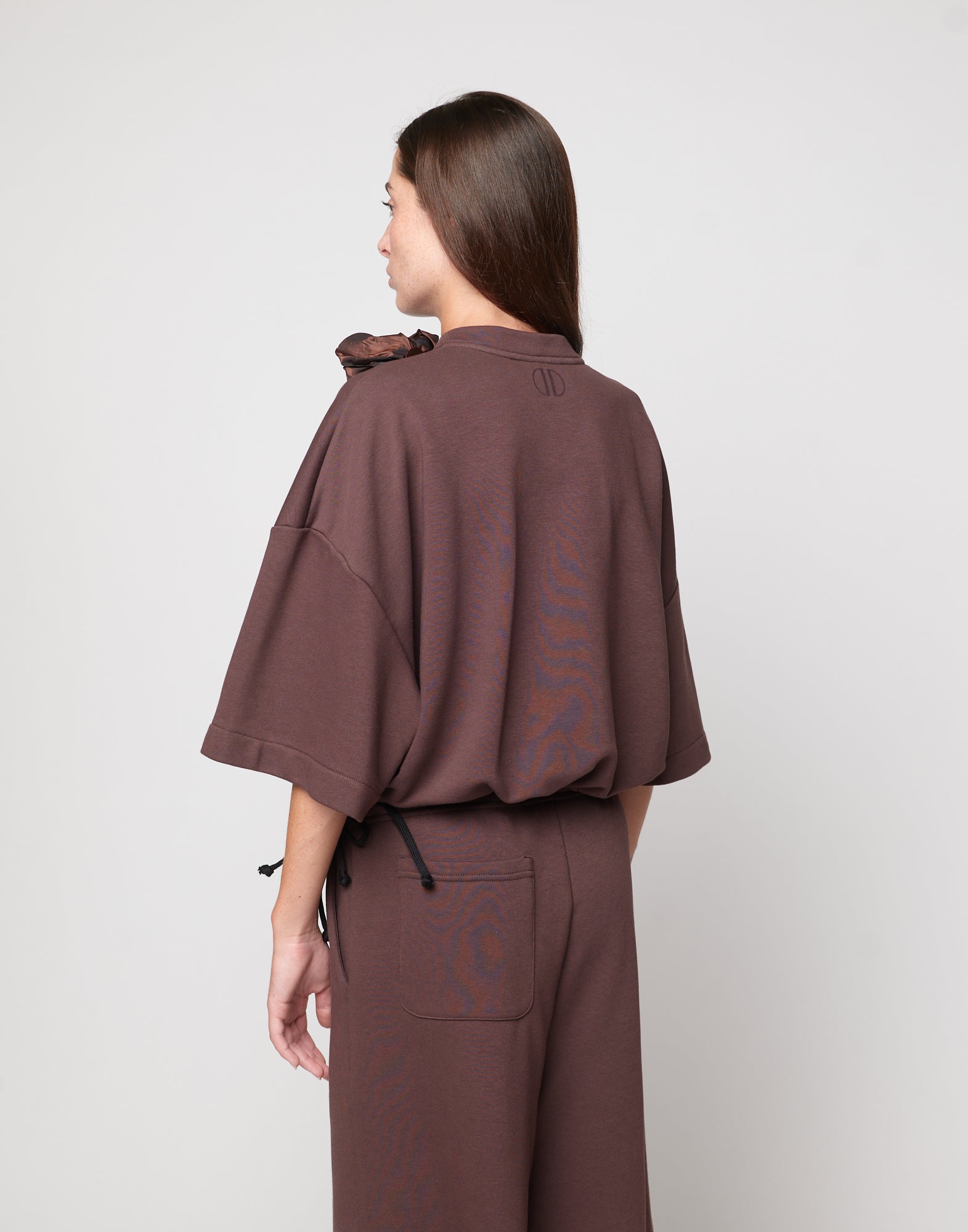 DOUUOD Felpa Boxy con Coulisse Moro